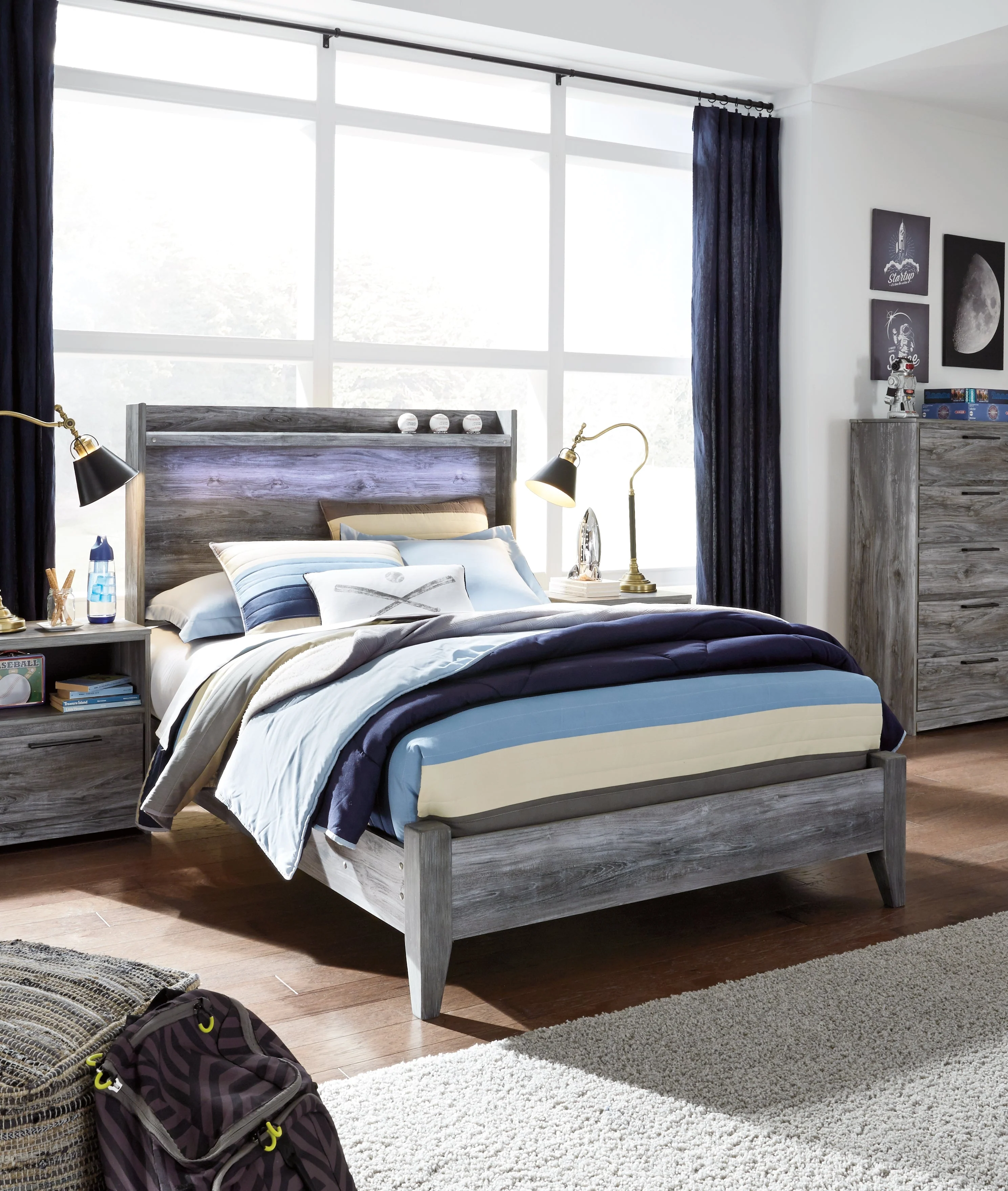 Baystorm Gray Full Panel Bed & Nightstand (Online Special Price) - Image 2
