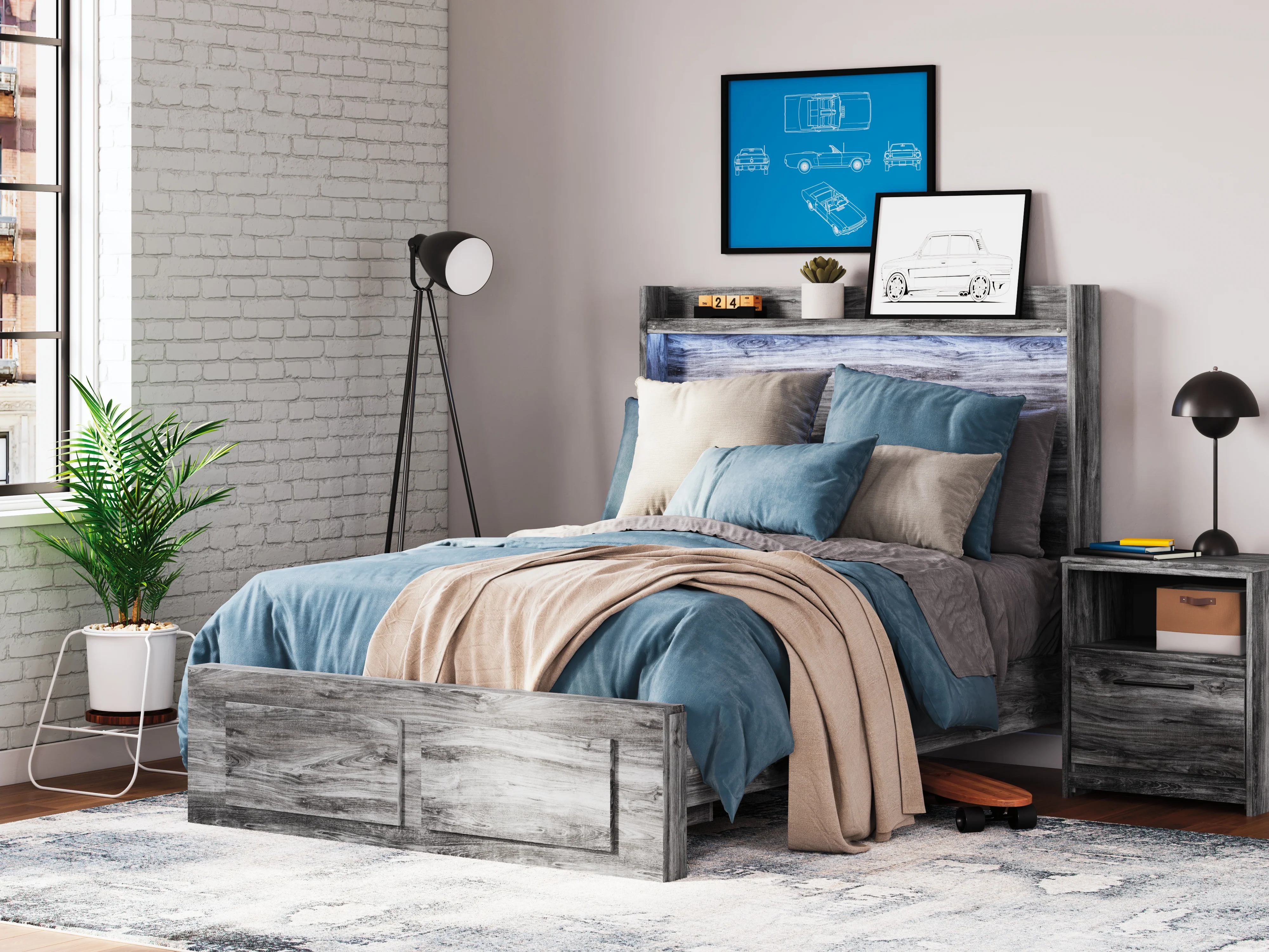 Baystorm Gray Full Panel Storage Bed and Nightstand (Online Special Price) - Image 9