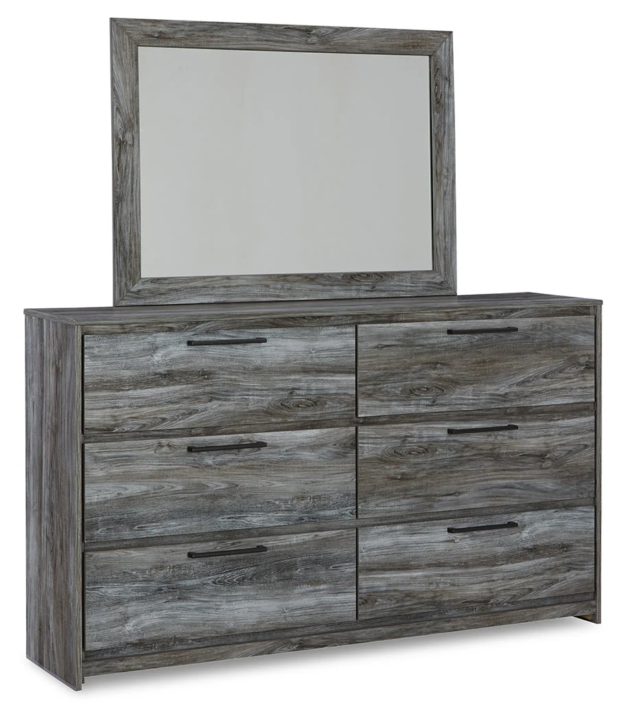 Baystorm Gray King Panel Bed w/Storage & Dresser & Mirror & 2 Nightstands (Online Special Price) - Image 3