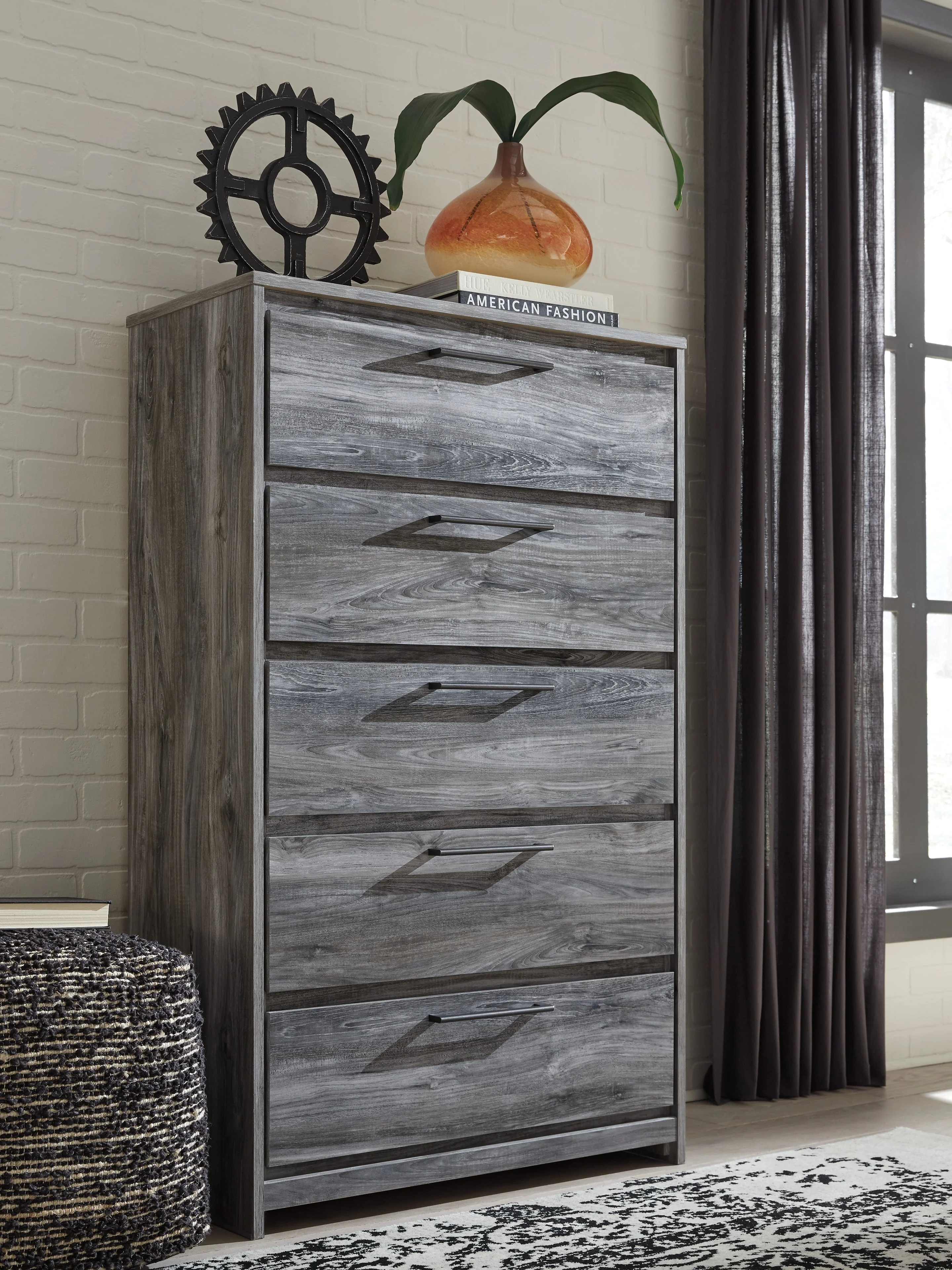 Baystorm Gray King Panel Storage Bedroom Set with Dresser, Chest and 2 Nightstands (Online Special Price) - Image 19