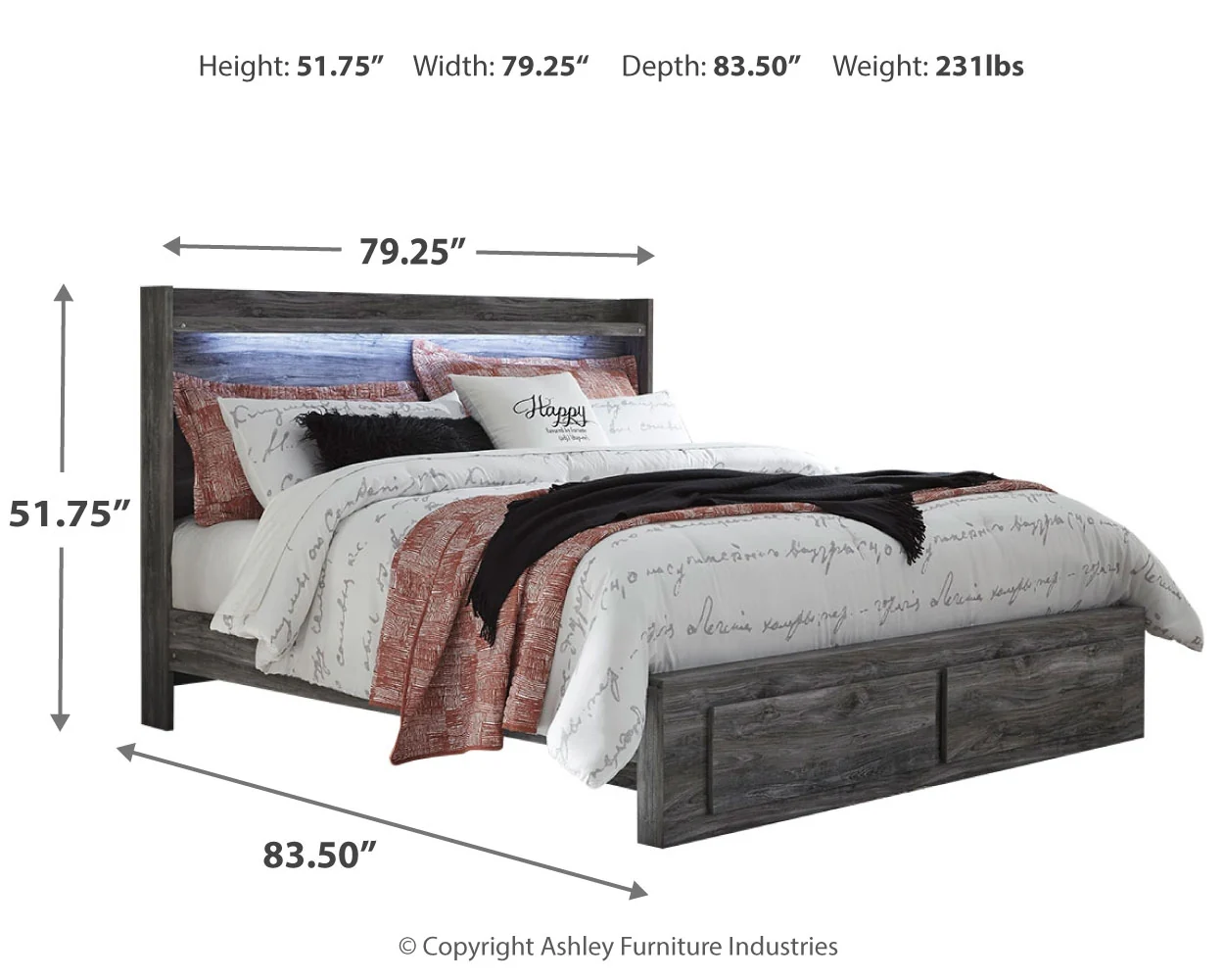 Baystorm Gray King Panel Storage Bedroom Set with Dresser, Chest and 2 Nightstands - Image 12