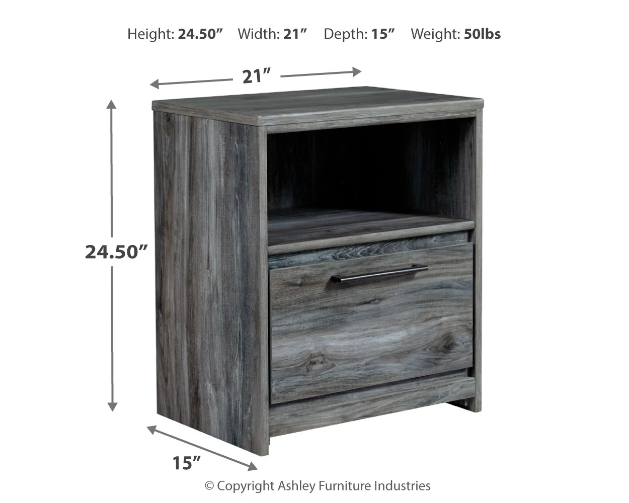 Baystorm Gray King Panel Storage Bedroom Set with Dresser, Chest and 2 Nightstands - Image 17