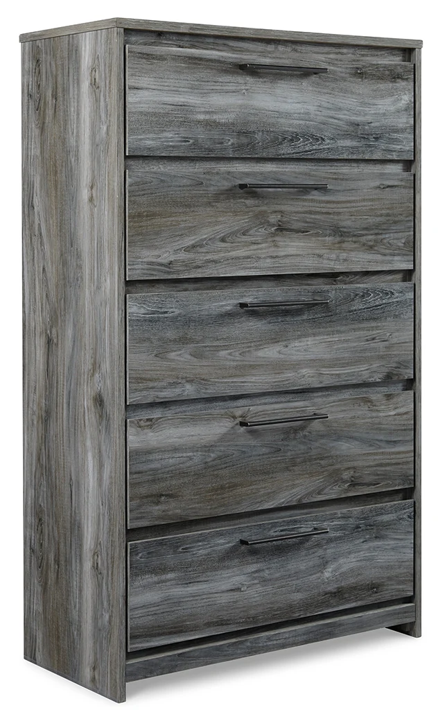 Baystorm Gray King Storage Bedroom Set with Dresser, Mirror, Chest and 2 Nightstands - Image 5