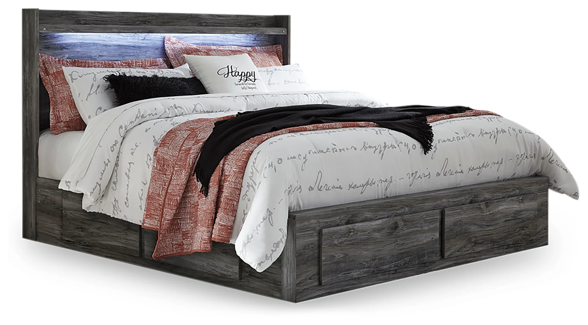 Baystorm Gray King Storage Bedroom Set with Dresser, Mirror, Chest and 2 Nightstands - Image 8