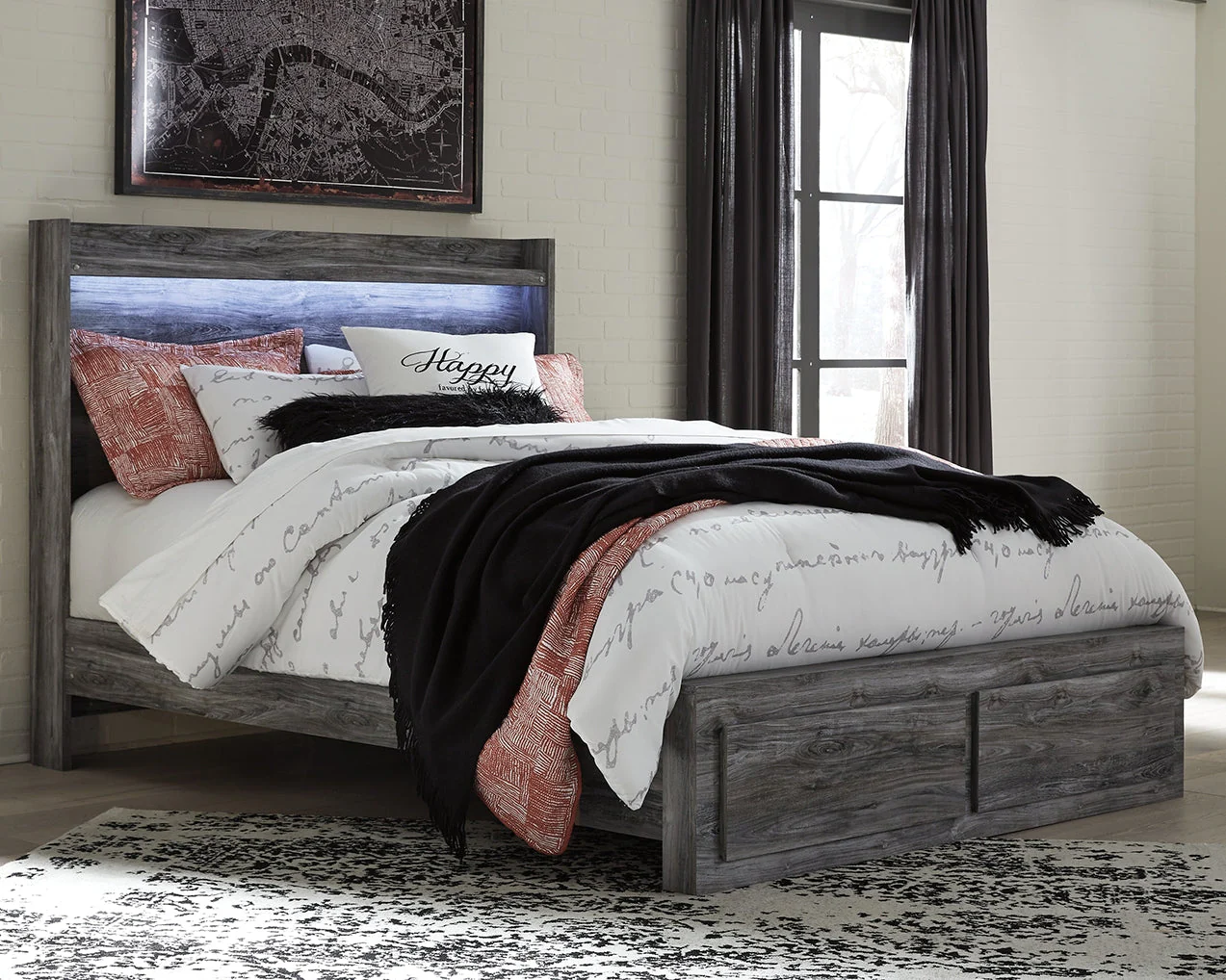 Baystorm Gray Queen Panel Storage Bedroom Set with 2 Nightstands (Online Special Price) - Image 7