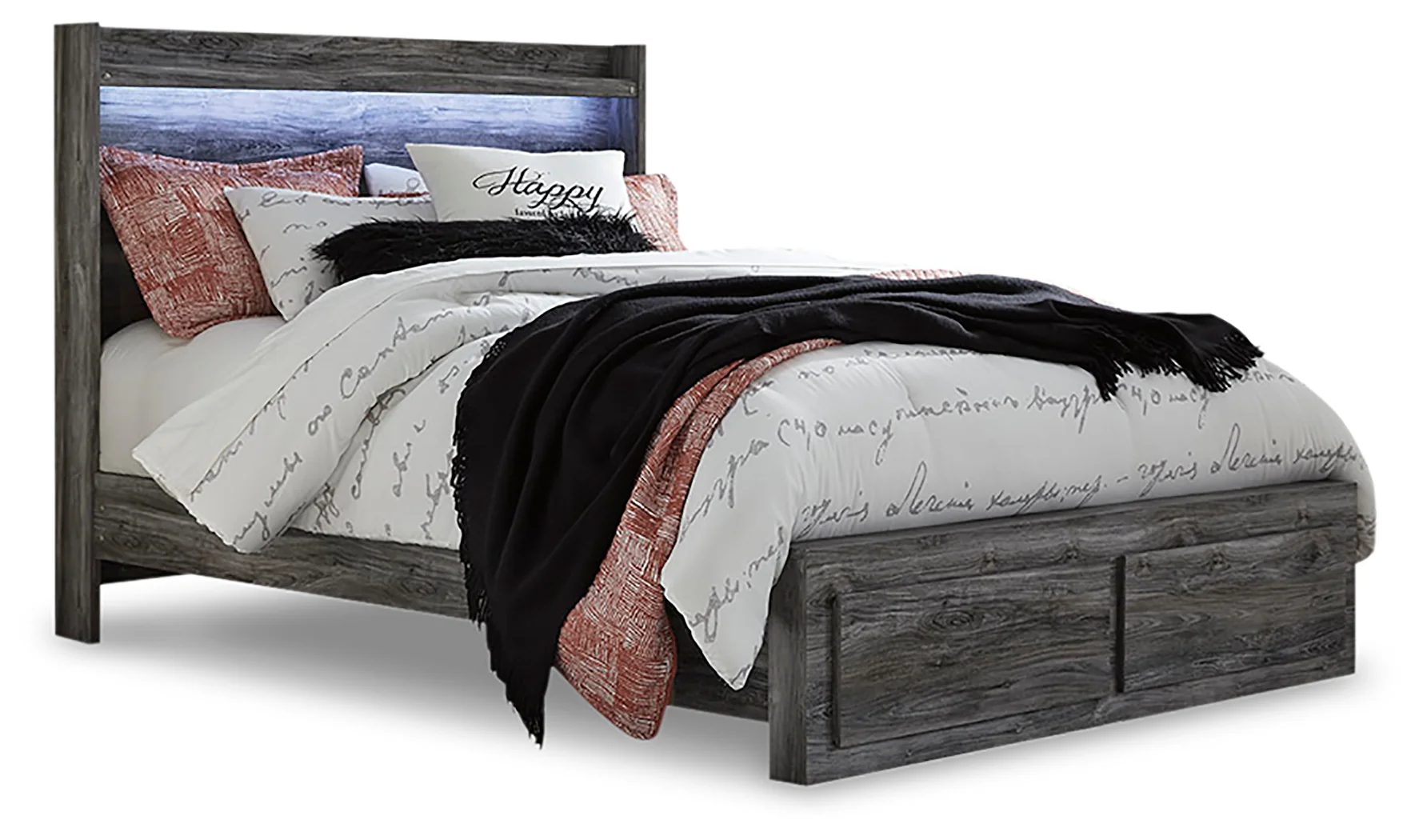 Baystorm Gray Queen Panel Storage Bedroom Set with 2 Nightstands - Image 2