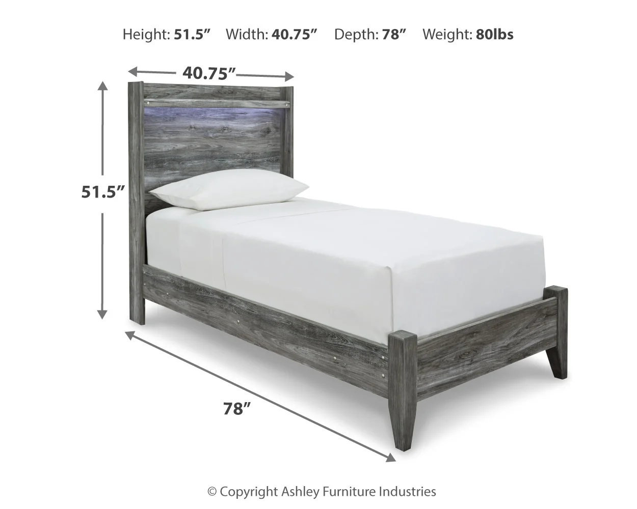 Baystorm Gray Twin Panel Bed and 2 Nightstands (Online Special Price) - Image 3