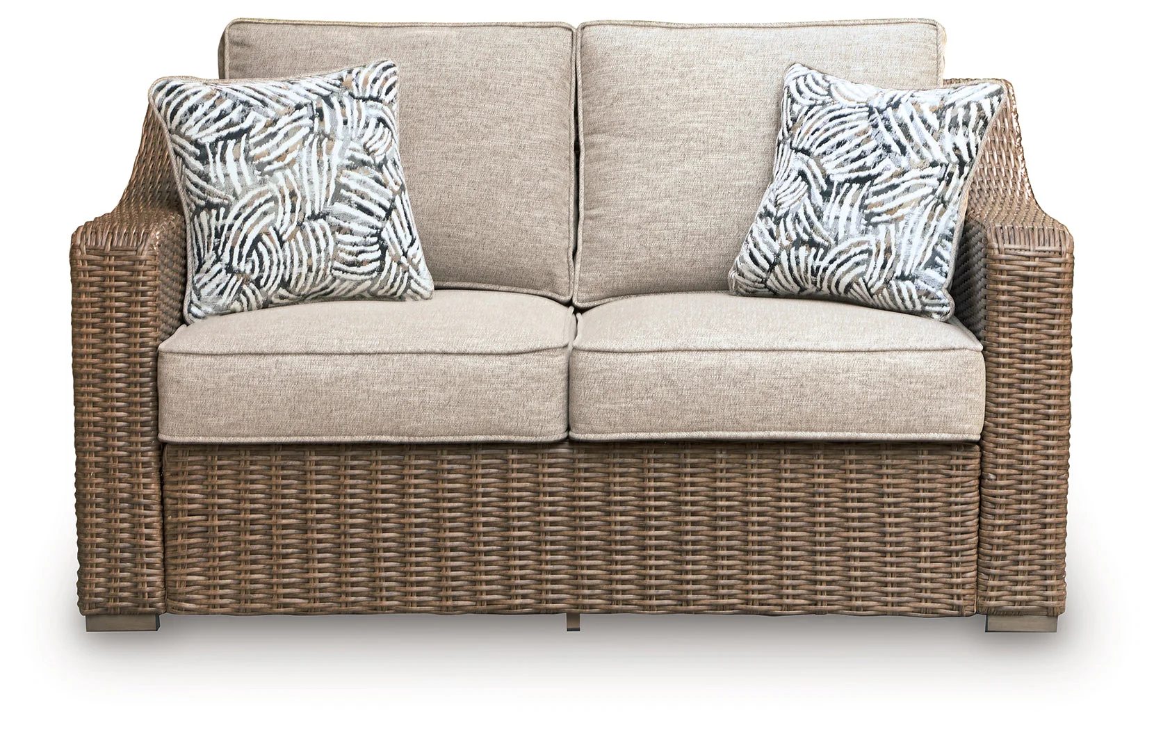Beachcroft New Beige Outdoor Loveseat with Cushion - Image 3