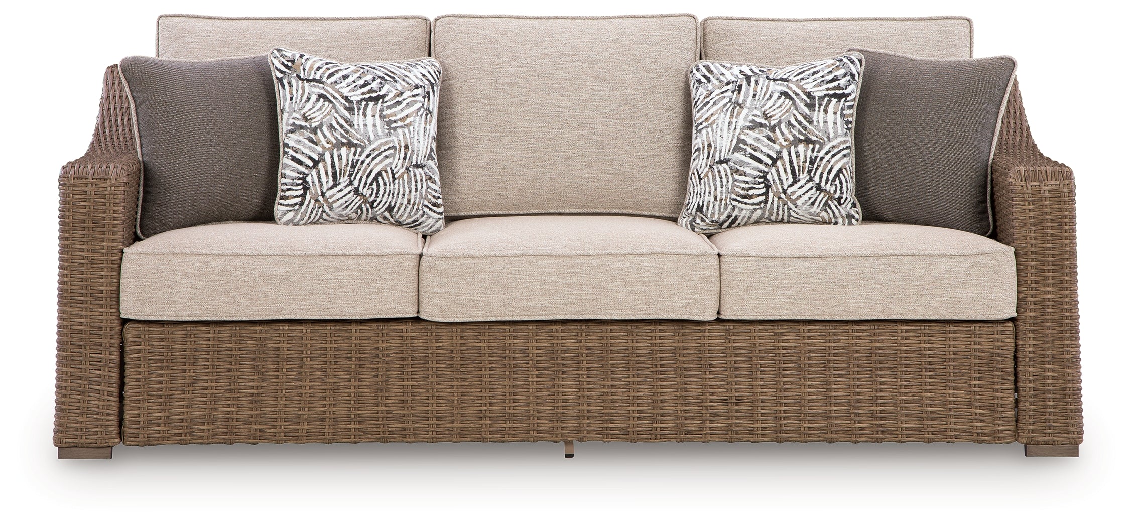 Beachcroft New Beige Outdoor Sofa with Cushion - Image 3