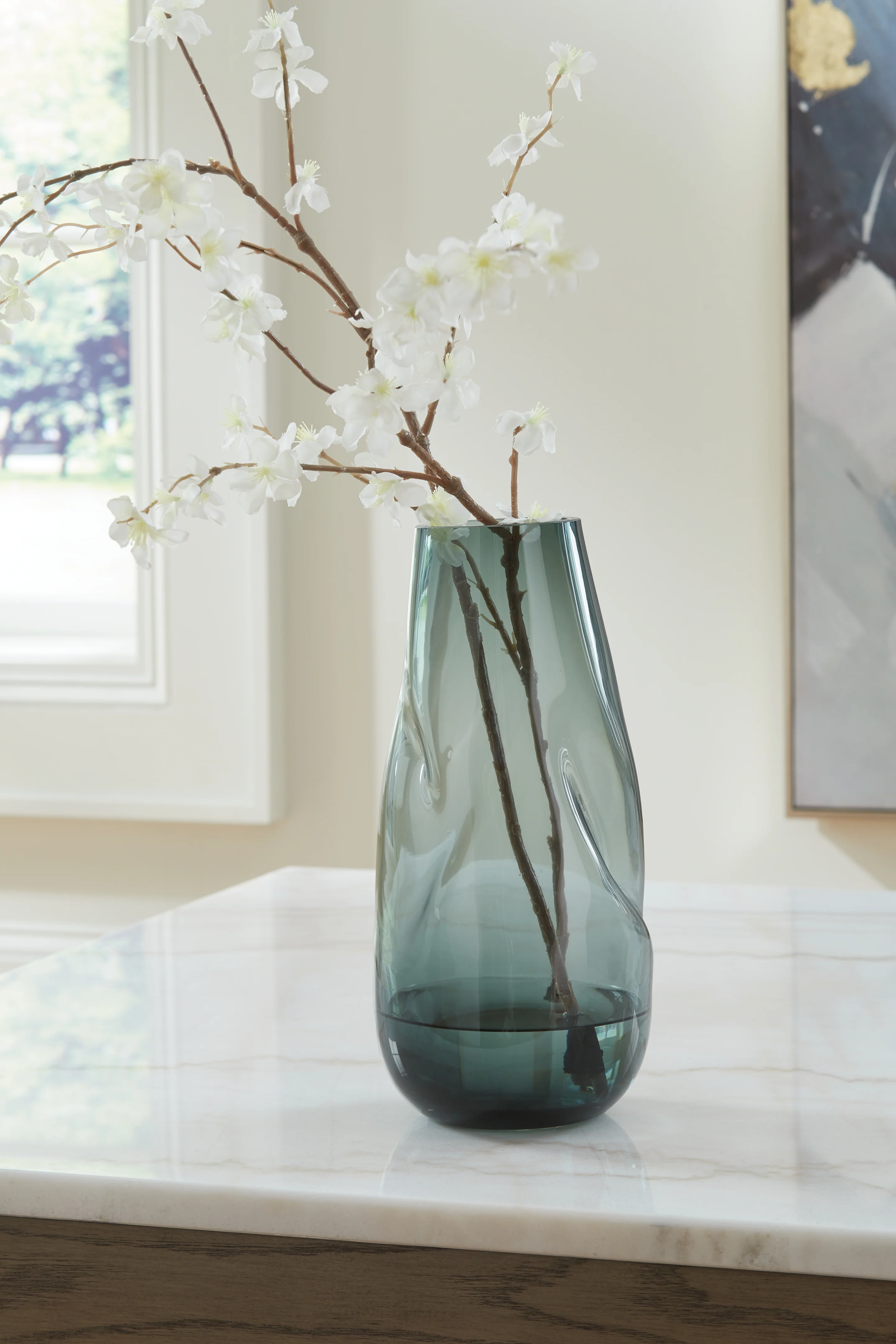 Beamund Teal Blue Vase - Image 2