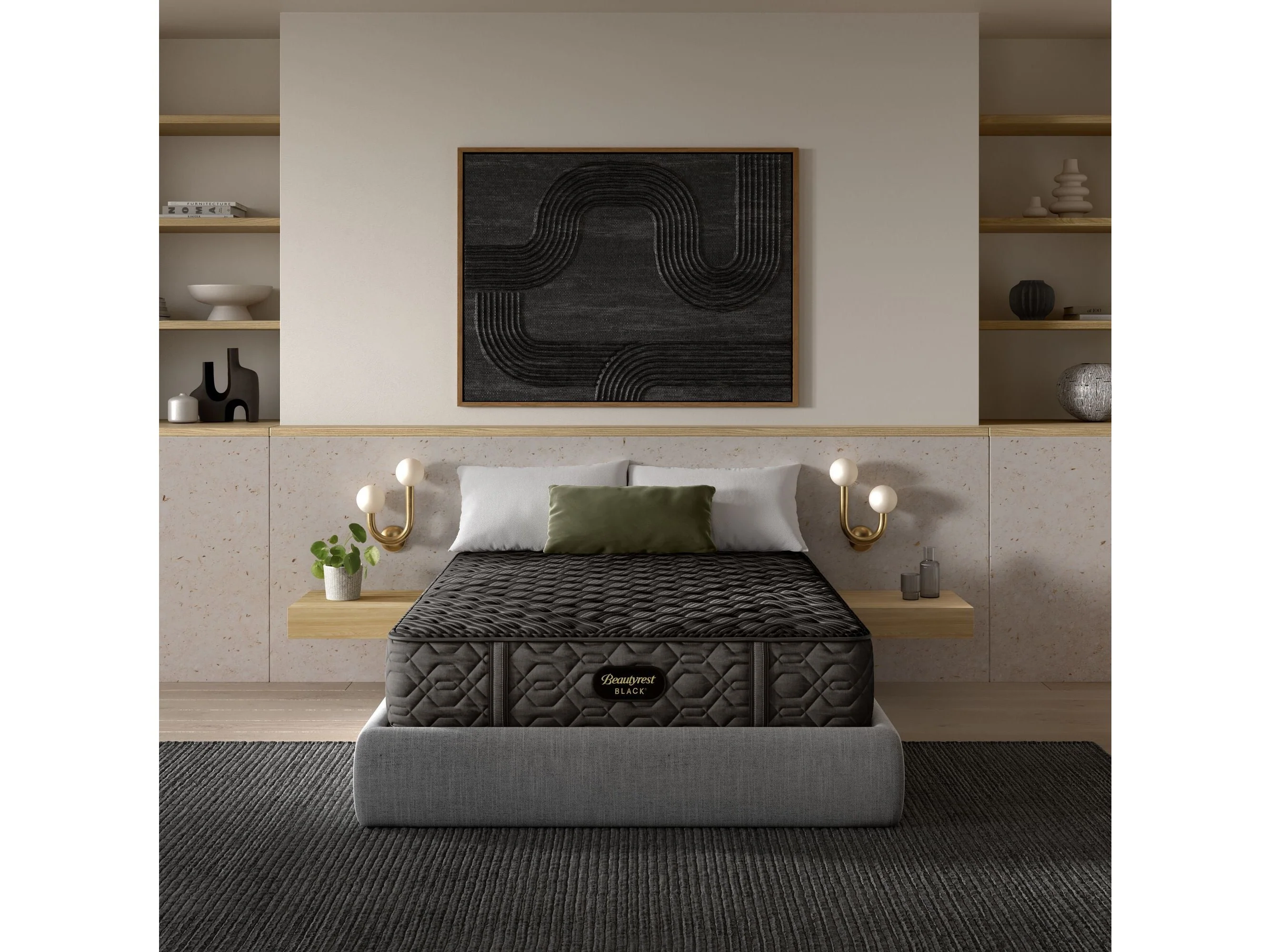 Beautyrest Black Series One 13.5" Black/Gray Innerspring Full Extra Firm Mattress