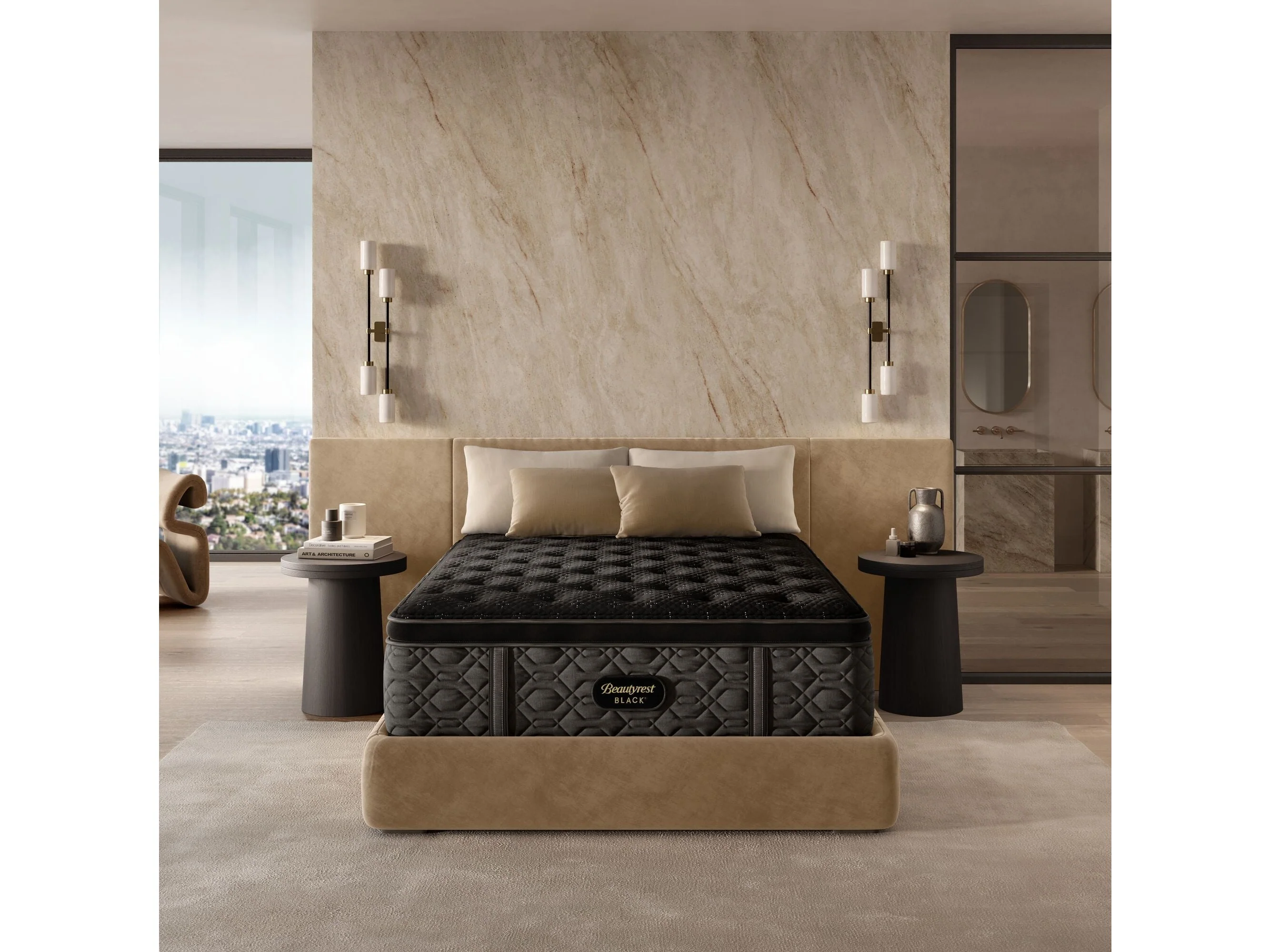 Beautyrest Black Series Three 16.75" Black Innerspring Cal King Split Plush Pillow Top Mattress