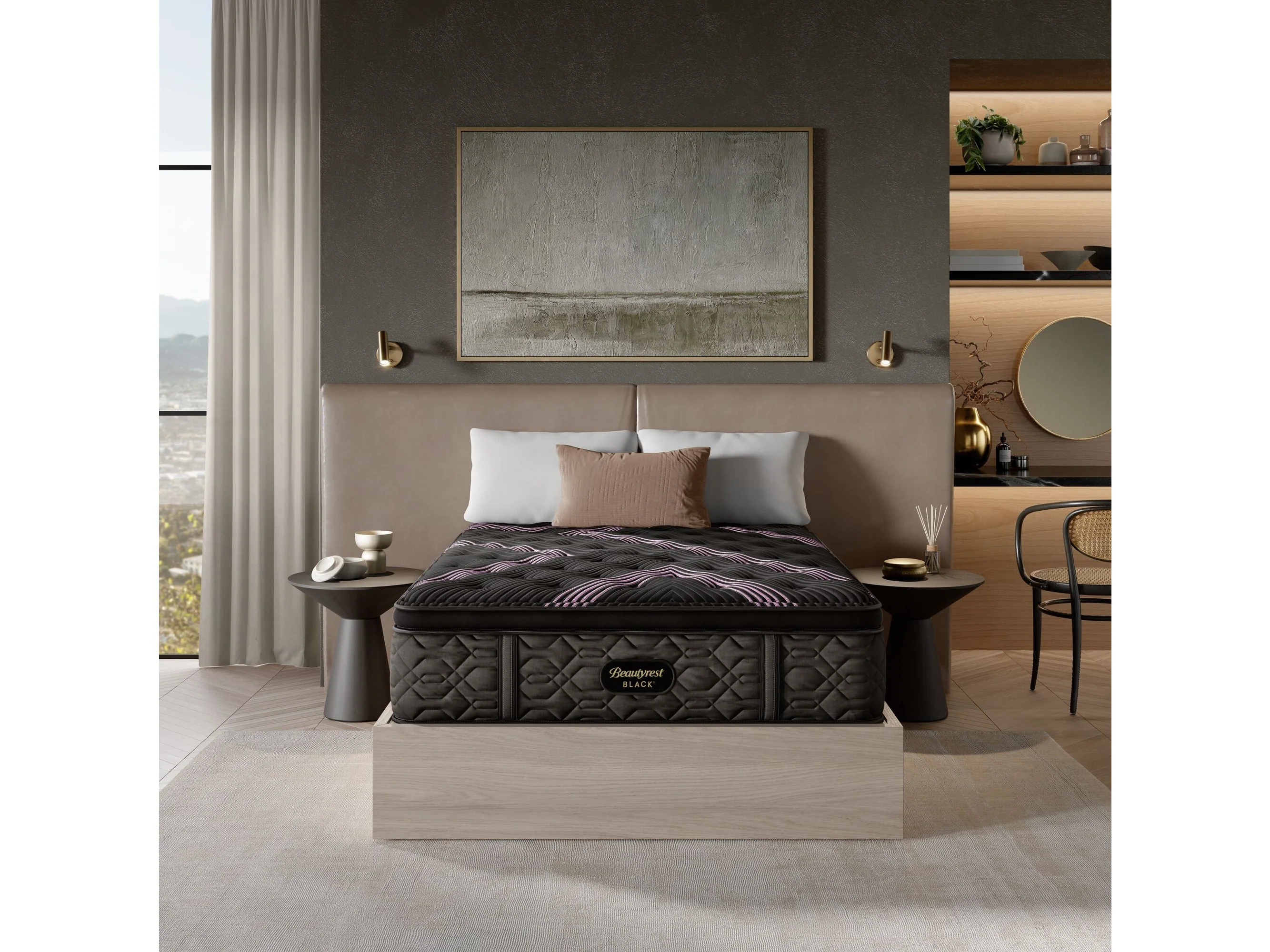 Beautyrest Black Series Two 16.5" Black Innerspring Cal King Split Medium Pillow Top Mattress