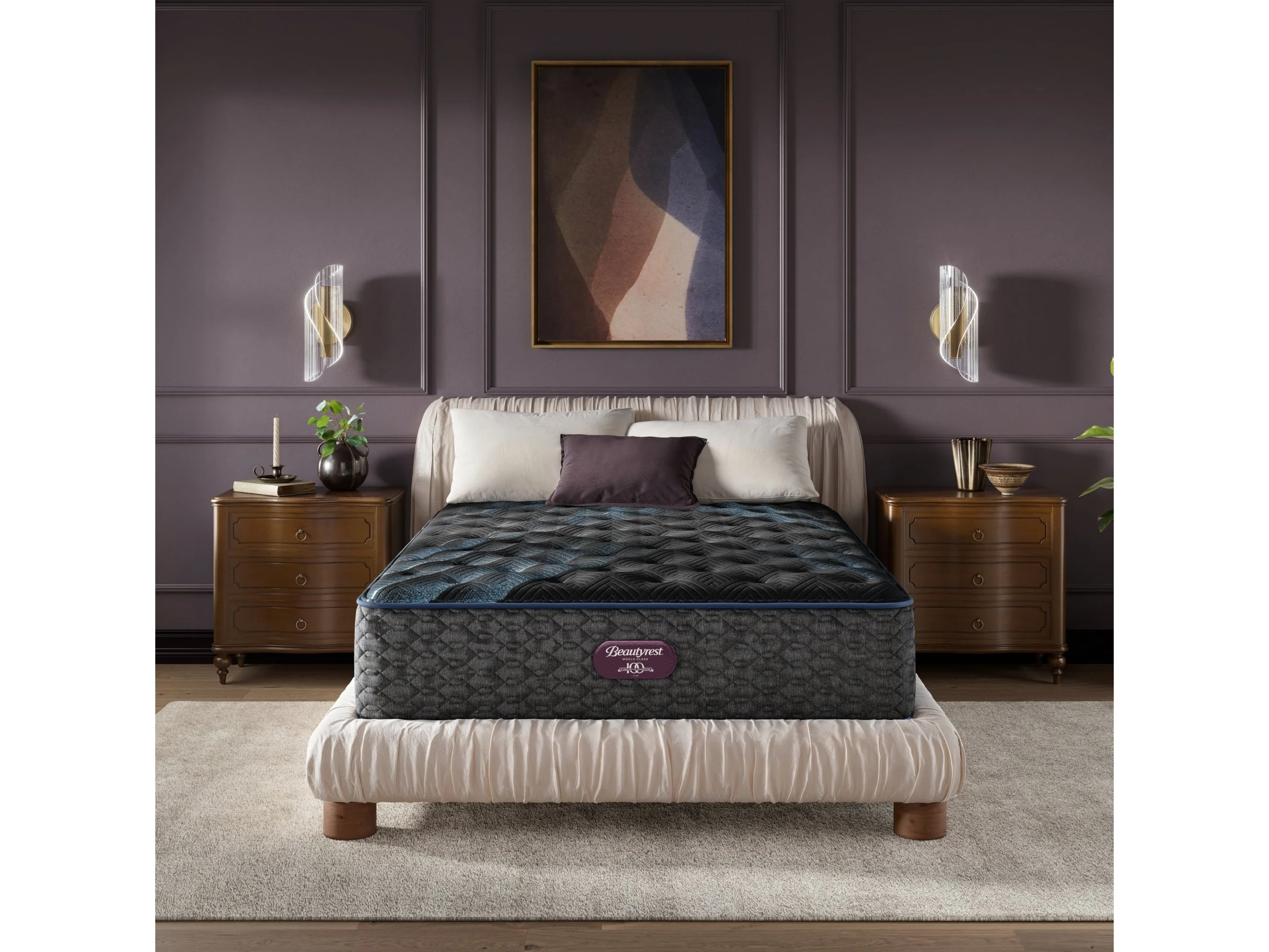 Beautyrest World Class Level Four Gray Innerspring Twin Plush Mattress