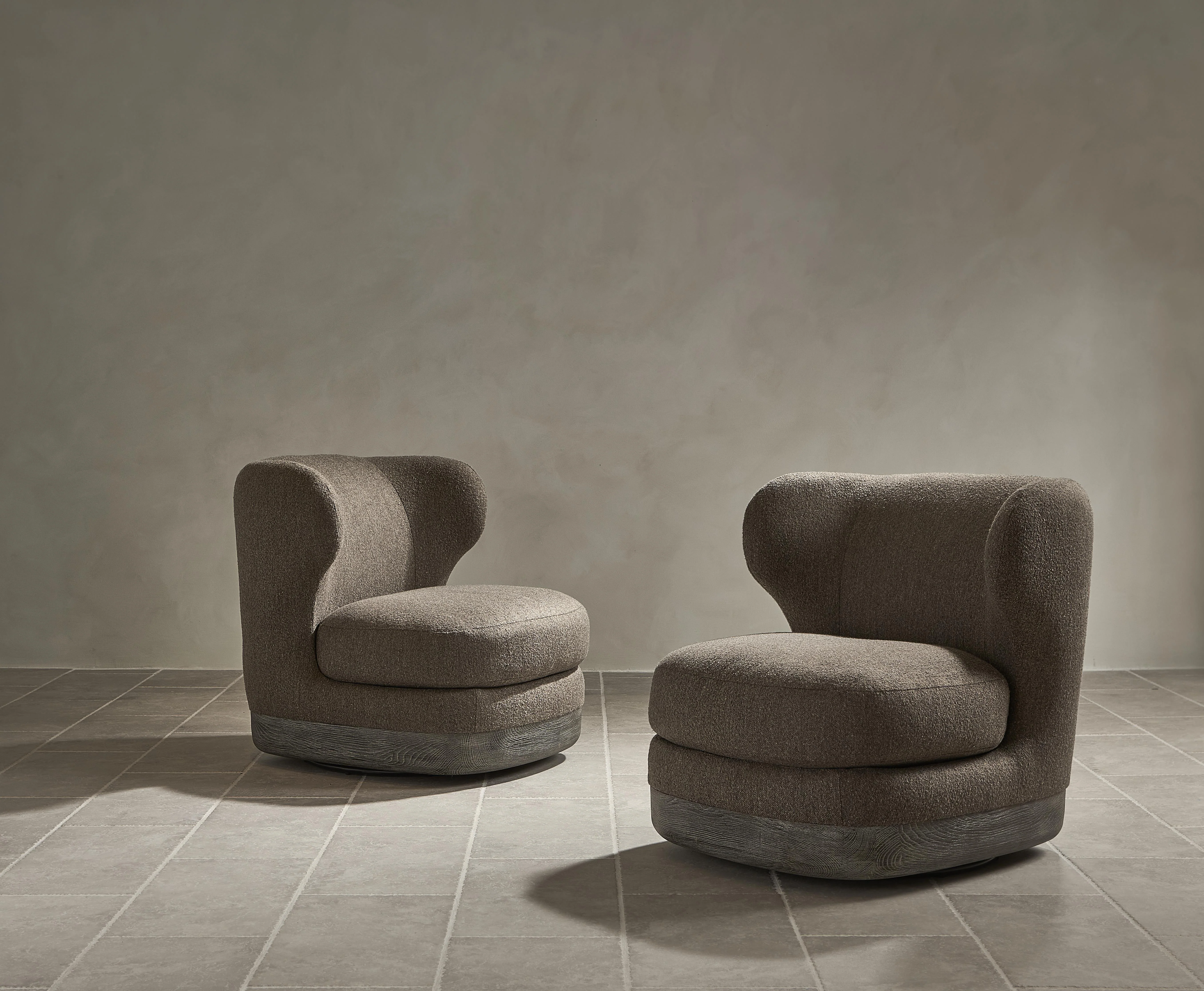 Beck Tadon Cerused/Brown Fabric Swivel Chair - Image 5