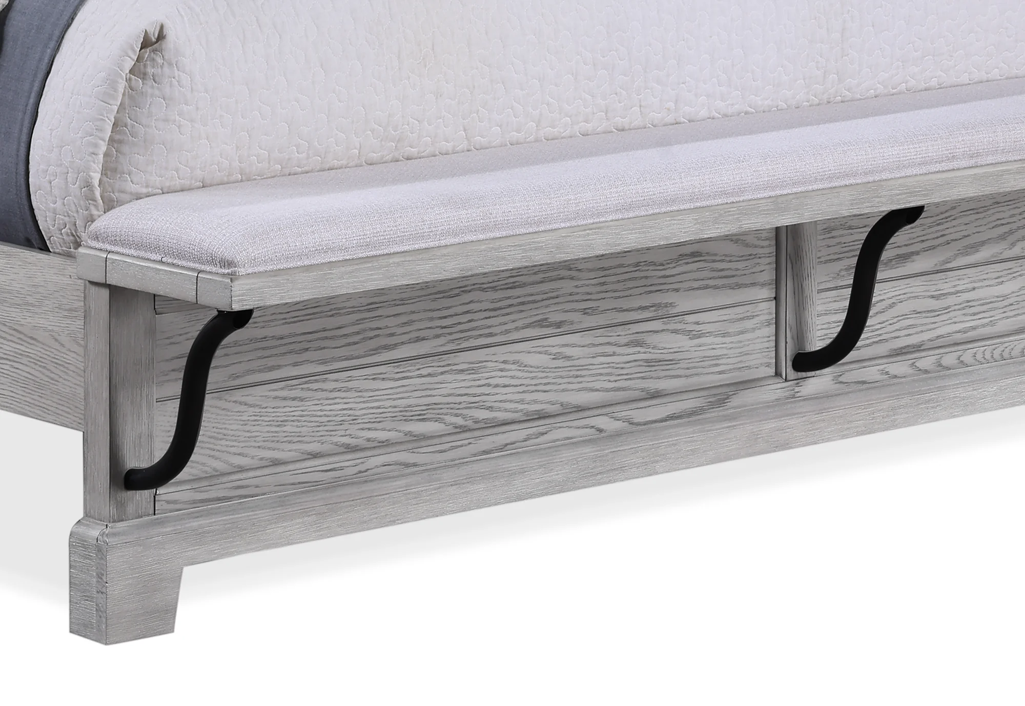 Beckett Rustic Gray Footboard Bench Panel Bedroom Set - Image 5