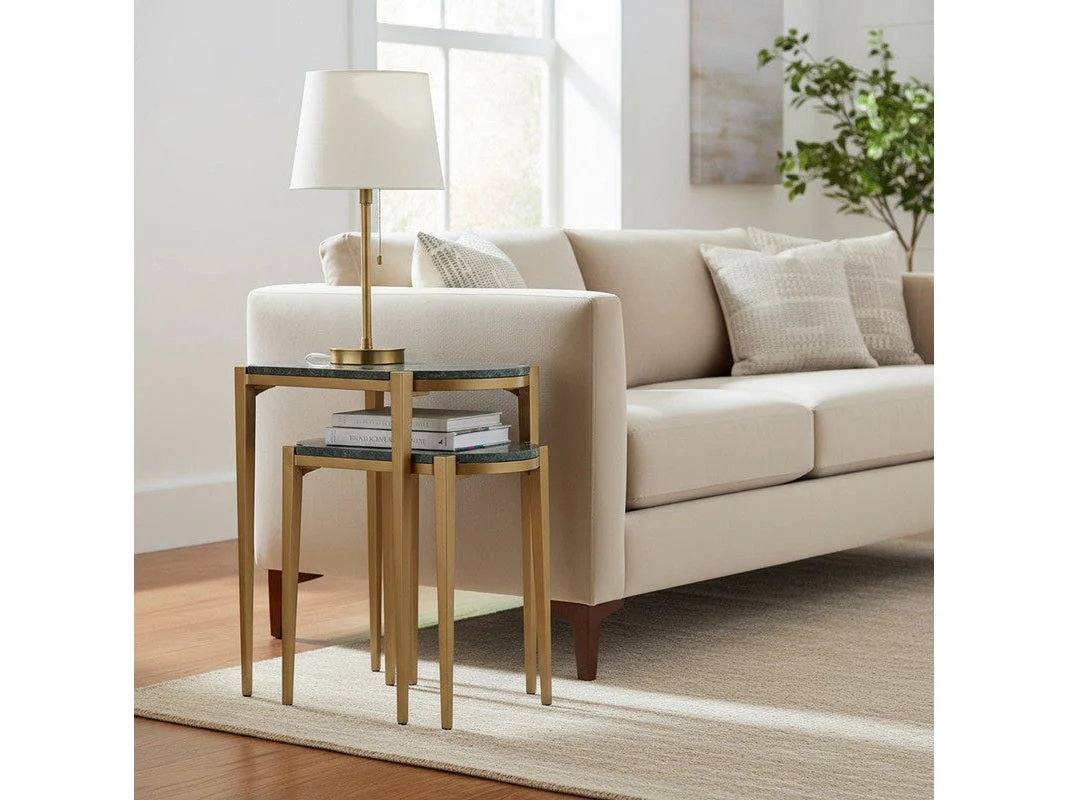 Beckham Green/Gold 2-Piece Nested Accent Tables