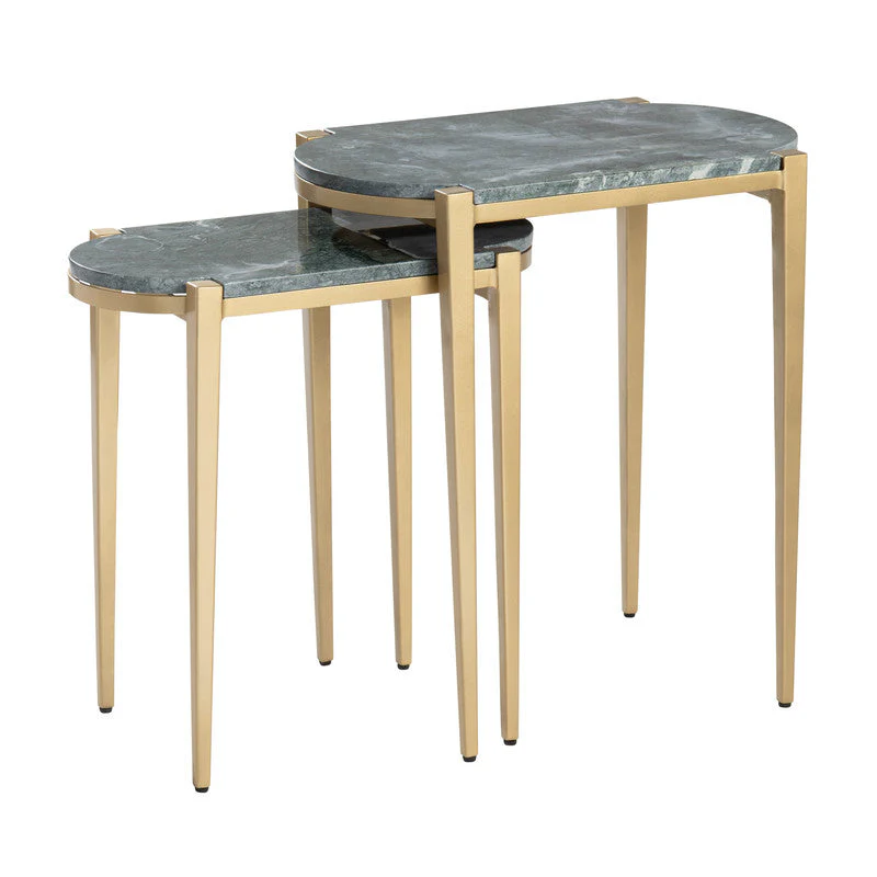 Beckham Green/Gold 2-Piece Nested Accent Tables - Image 2