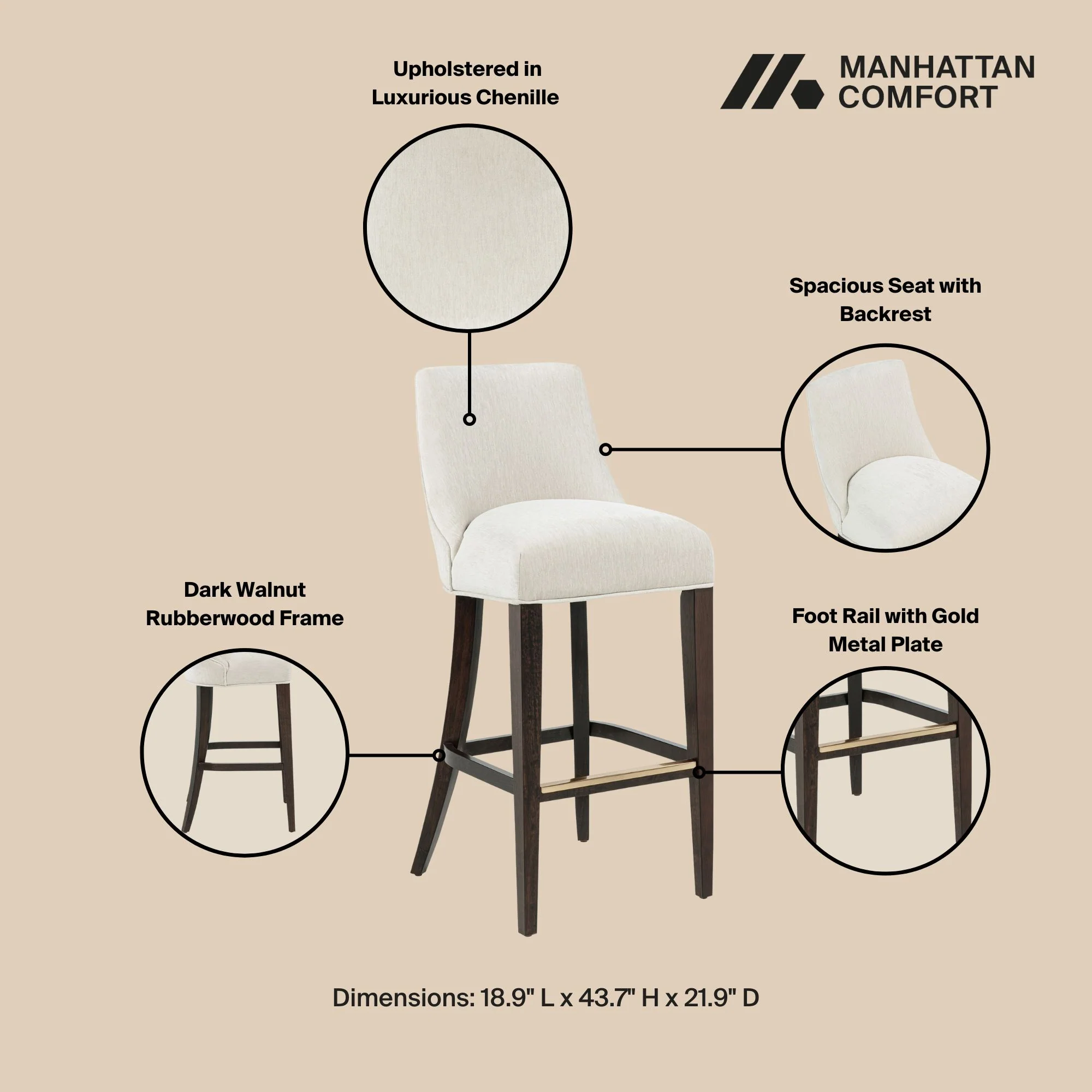Beever Barstool in Cream - Image 4