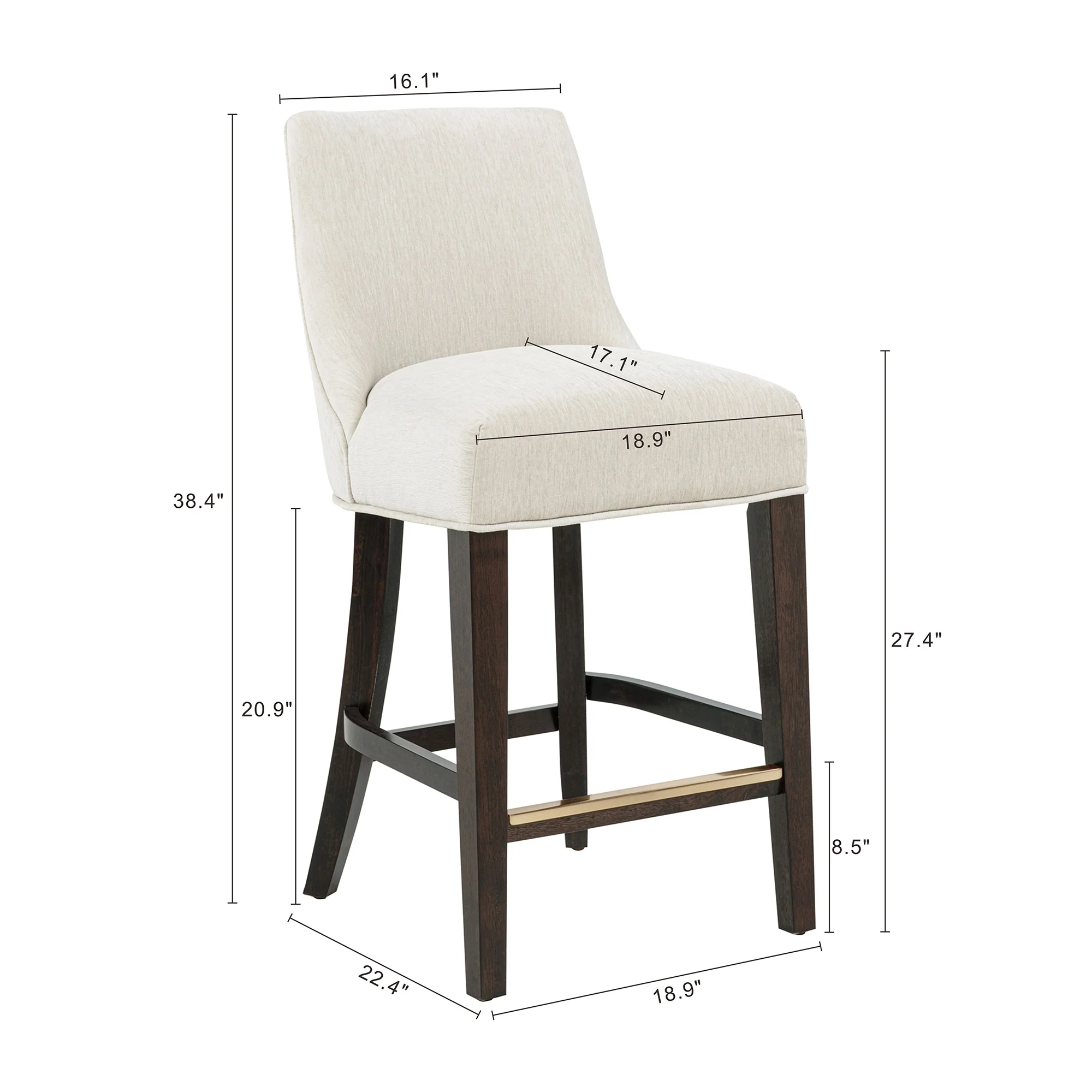 Beever Counter Stool in Cream (set of 2) - Image 3
