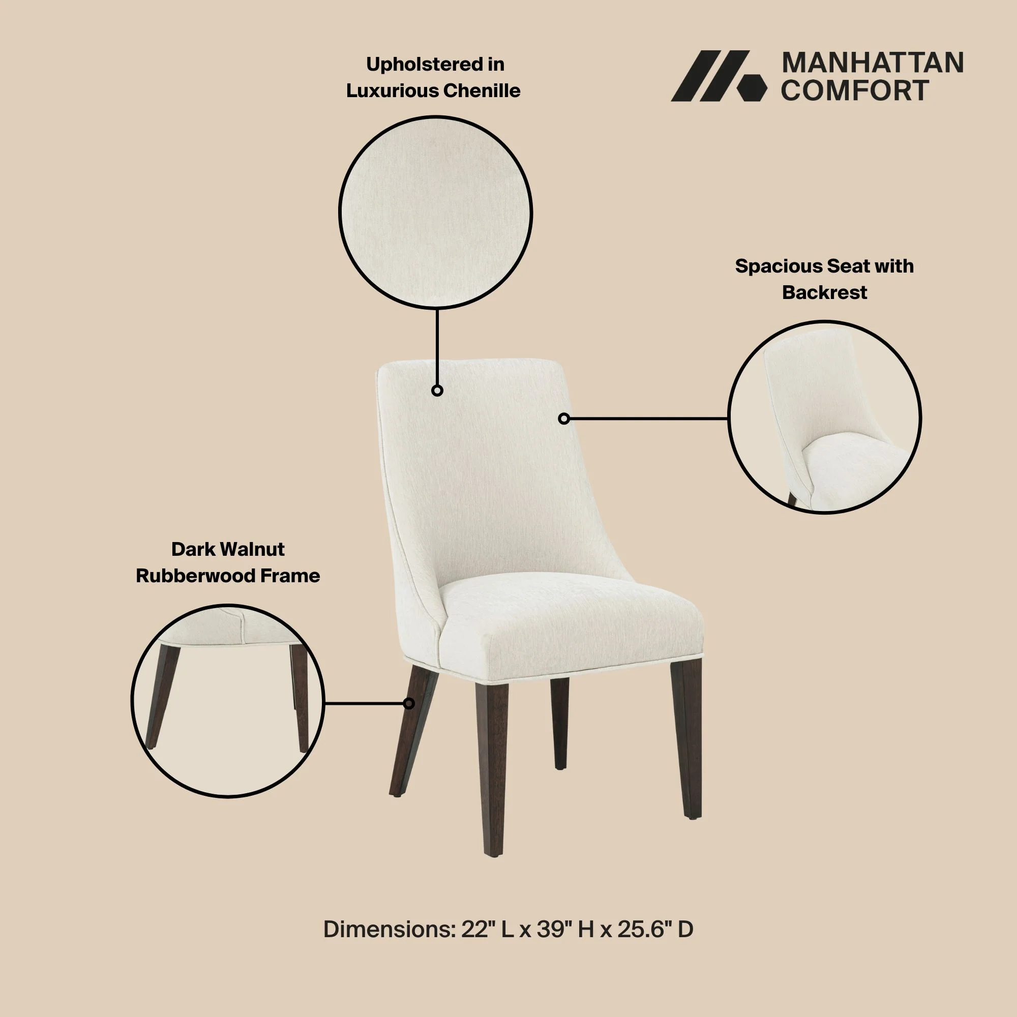 Beever Dining Chair in Cream (set of 4) - Image 4