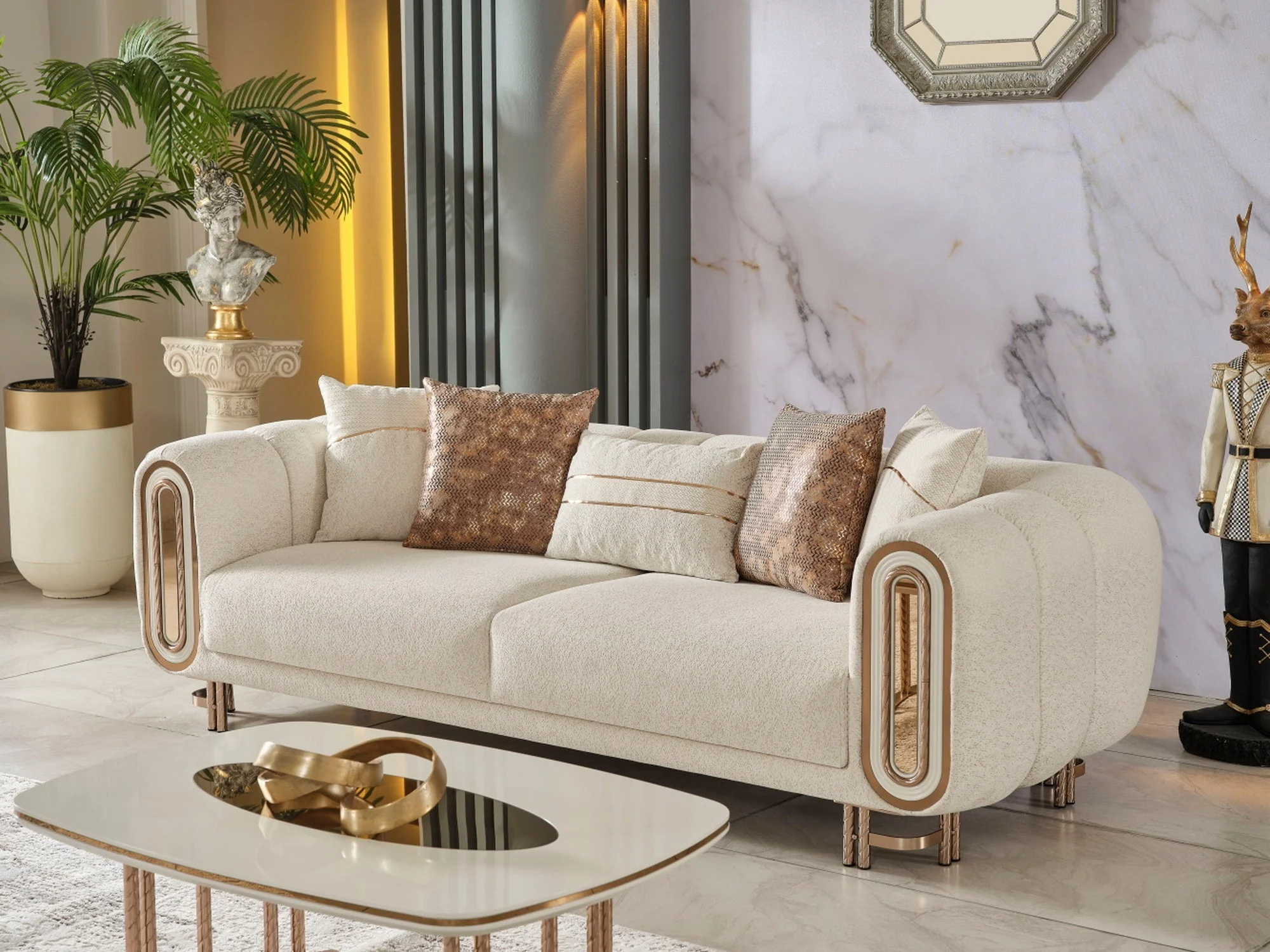 Bella Cream Sofa - Image 2