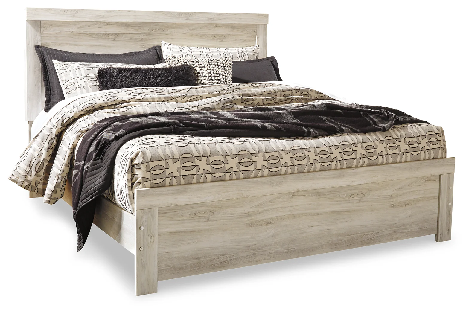 Bellaby Whitewash King Panel Bedroom Set with Dresser, Mirror, Chest and 2 Nightstands - Image 3