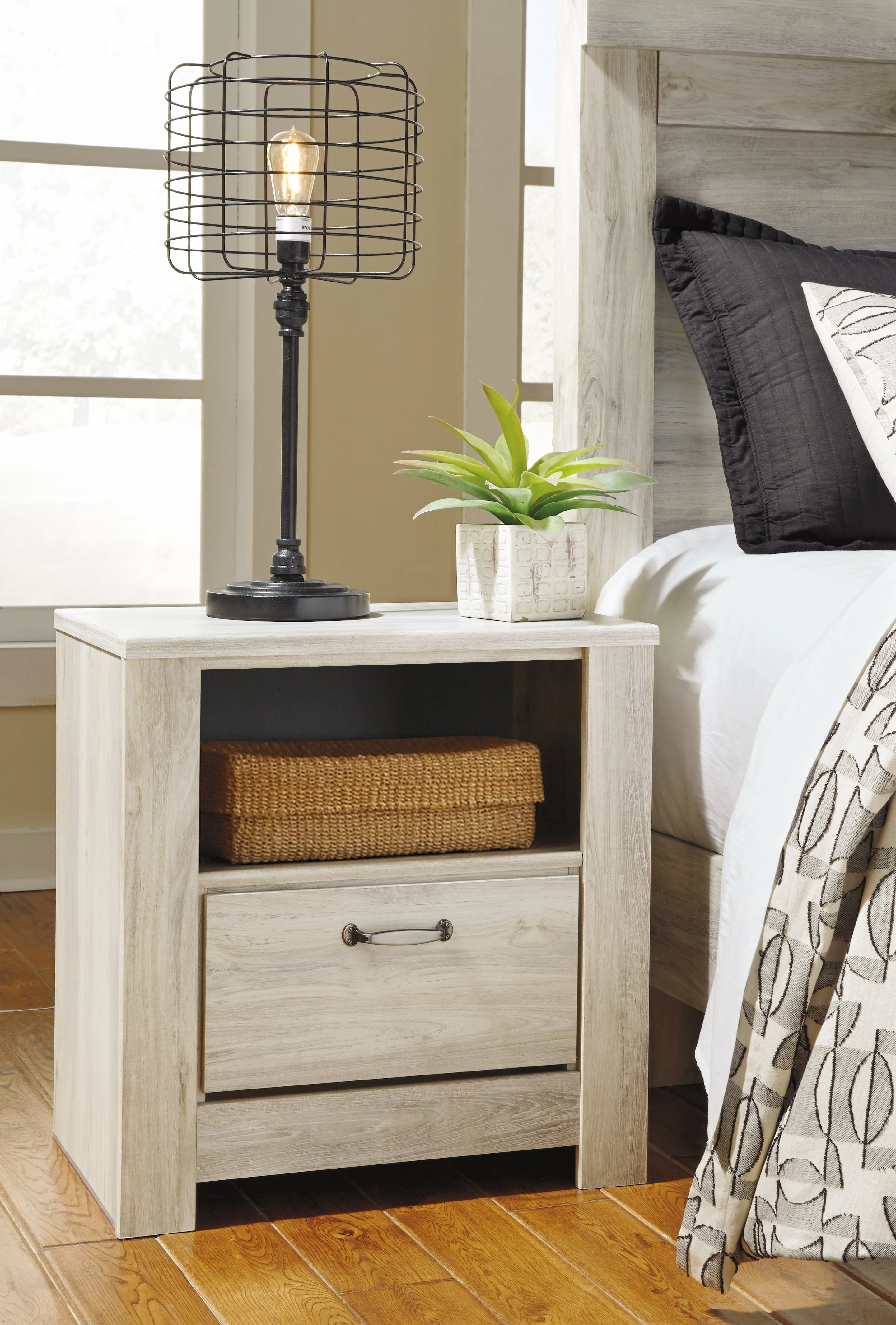Bellaby Whitewash Queen Crossbuck Panel Bedroom Set with 2 Nightstands (Online Special Price) - Image 7