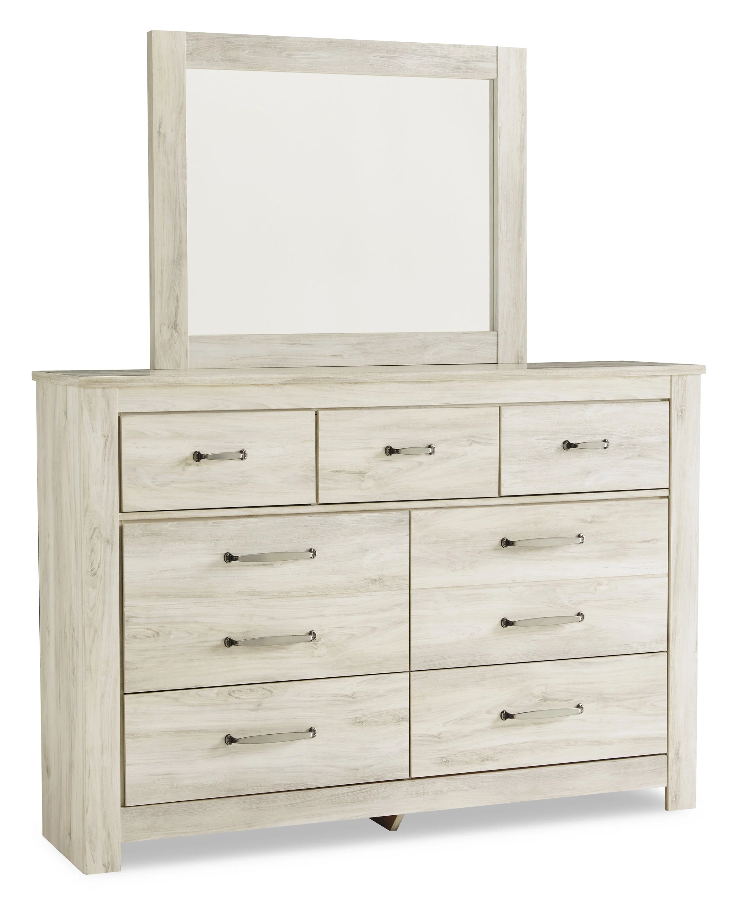 Bellaby Whitewash Queen Crossbuck Panel Bedroom Set with Dresser, Mirror and 2 Nightstands (Online Special Price) - Image 3