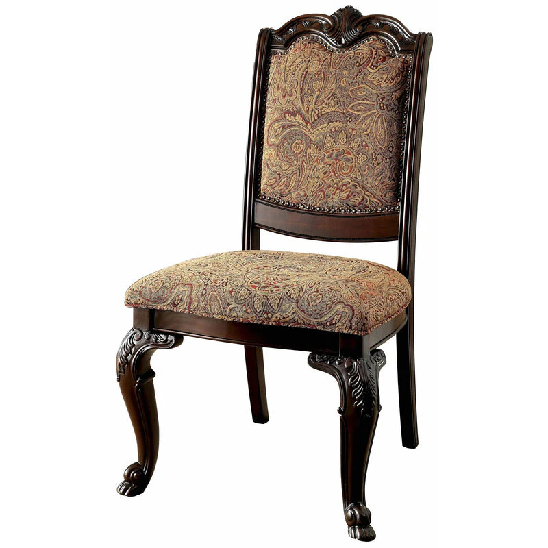 Bellagio Brown Cherry/Brown Fabric Side Chair (Set of 2) - Image 3