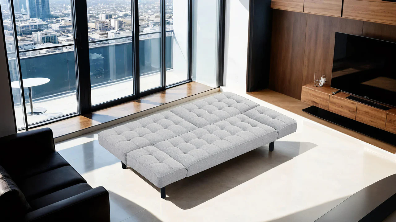 Bellevue Light Gray Futon Sofa - Image 3
