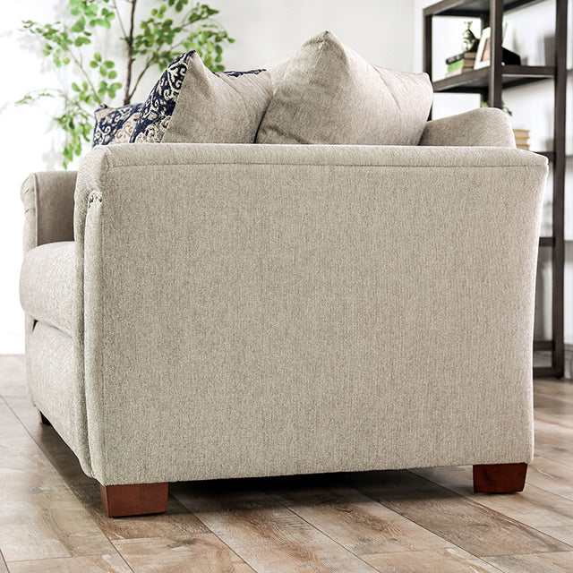 Belsize Beige/Navy Loveseat - Image 7