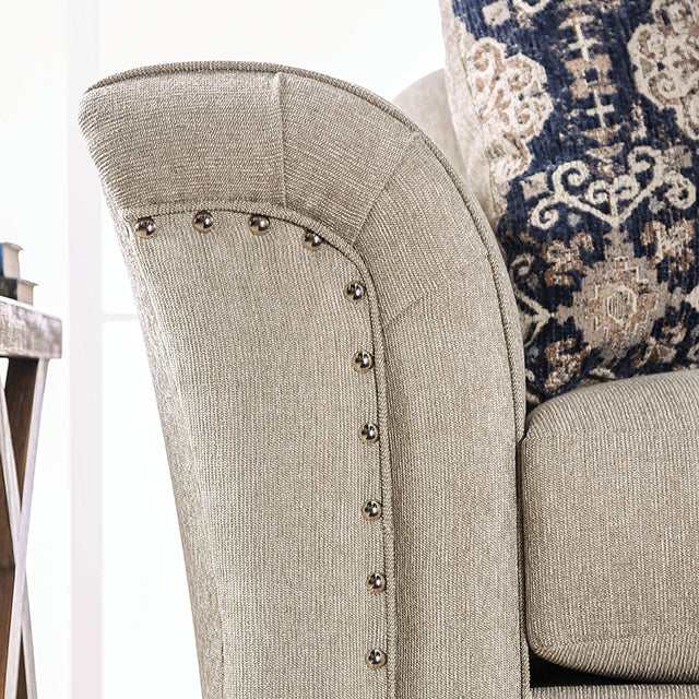 Belsize Beige/Navy Loveseat - Image 8