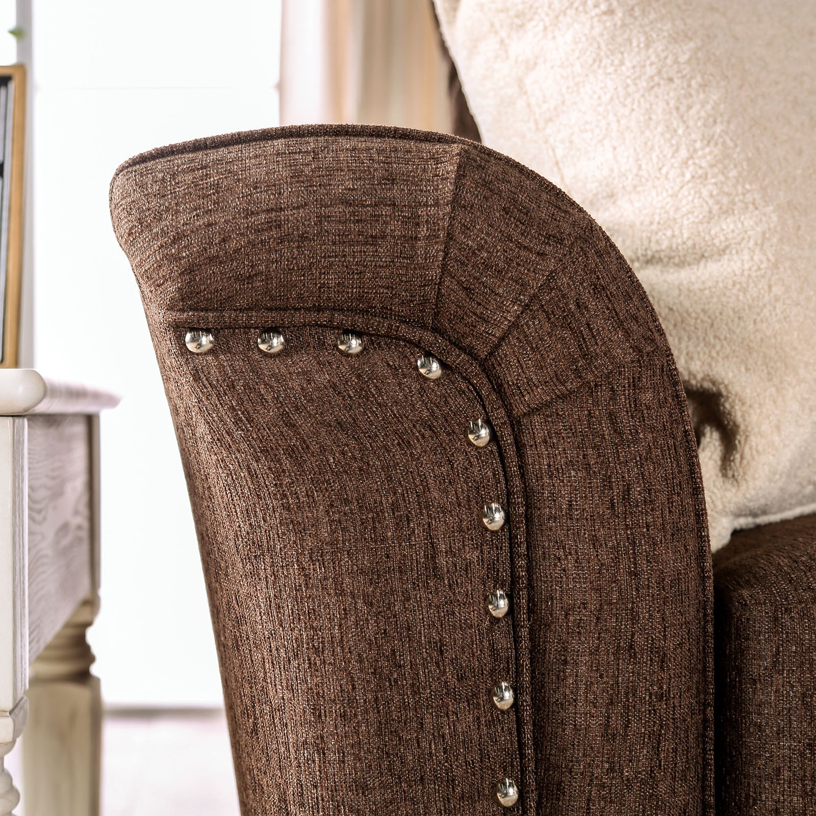 Belsize Chocolate/Tan Loveseat - Image 3