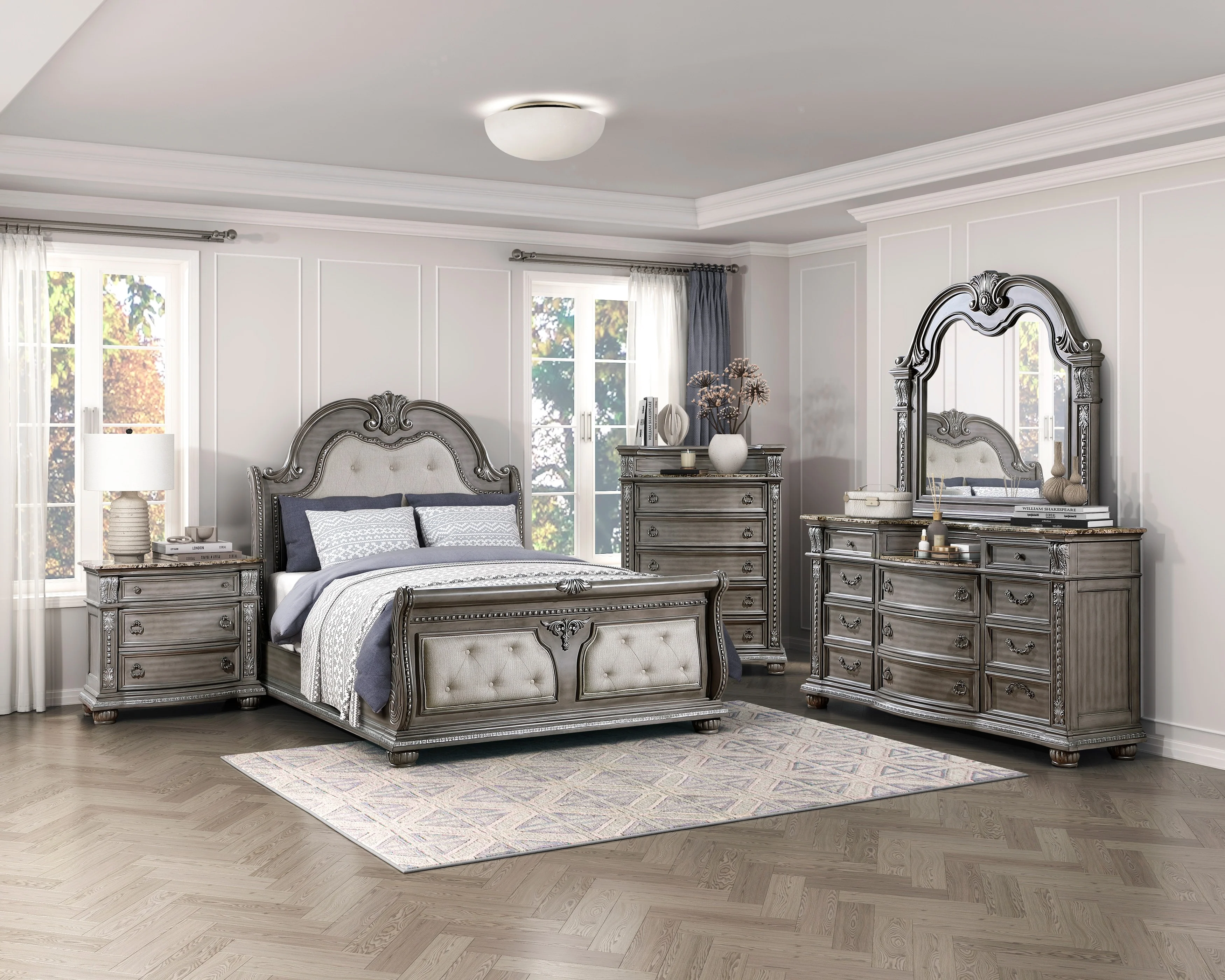 Bennington Gray 5-Piece Queen Bedroom Set - Image 22