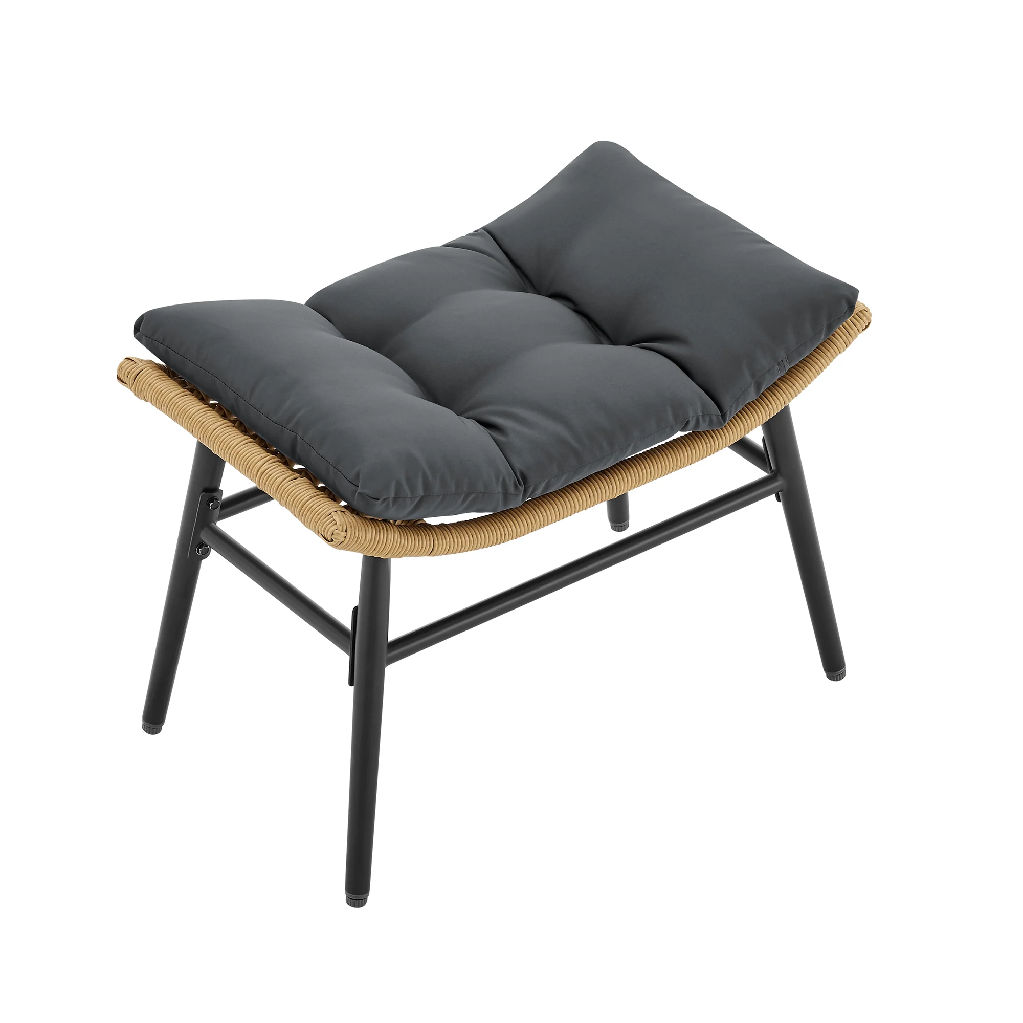 Benson 6-Piece Patio Rocking Chair Set with Ottomans and Tables in Grey - Image 16