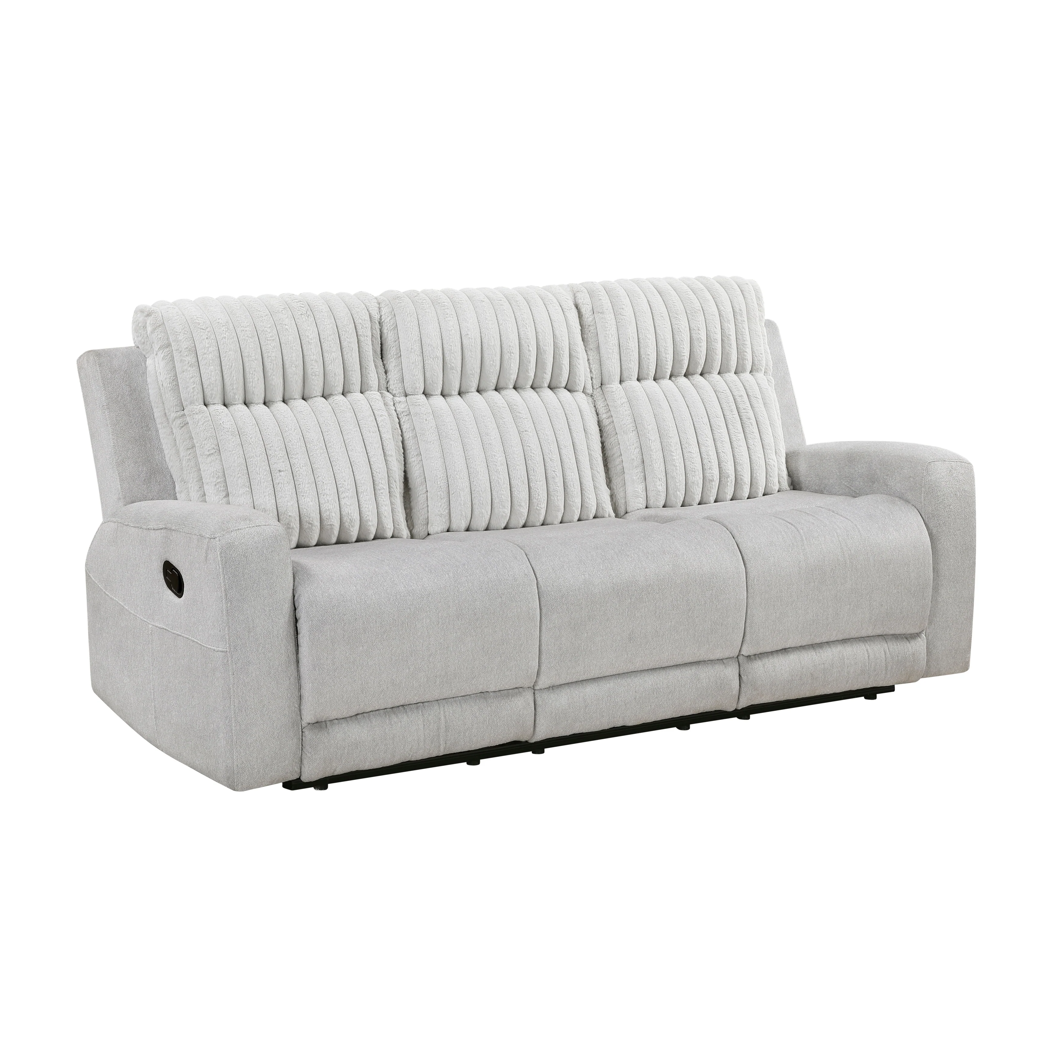 Benton Light Gray Double Reclining Sofa - Image 2