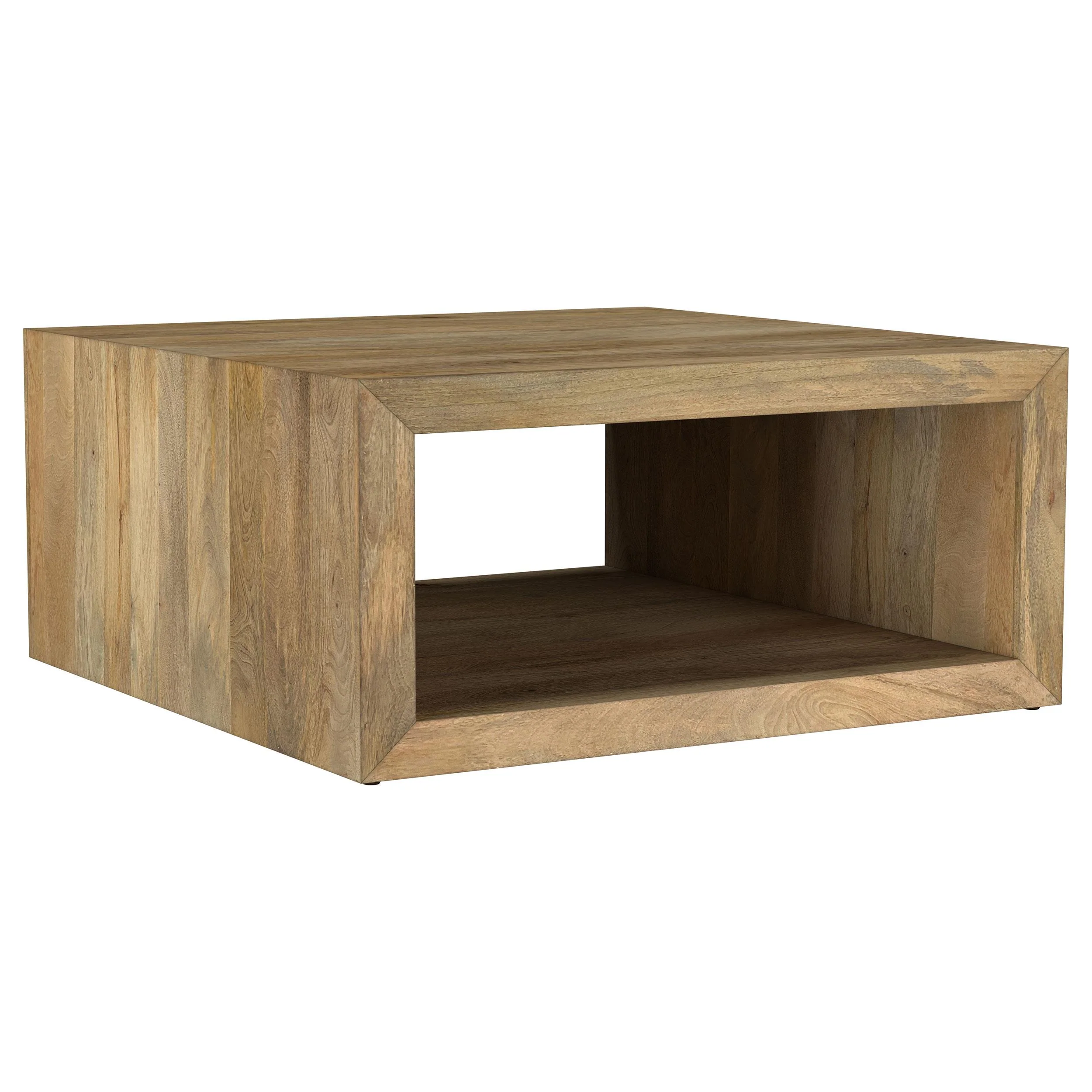 Benton Natural Square Solid Mango Wood Coffee Table - Image 2