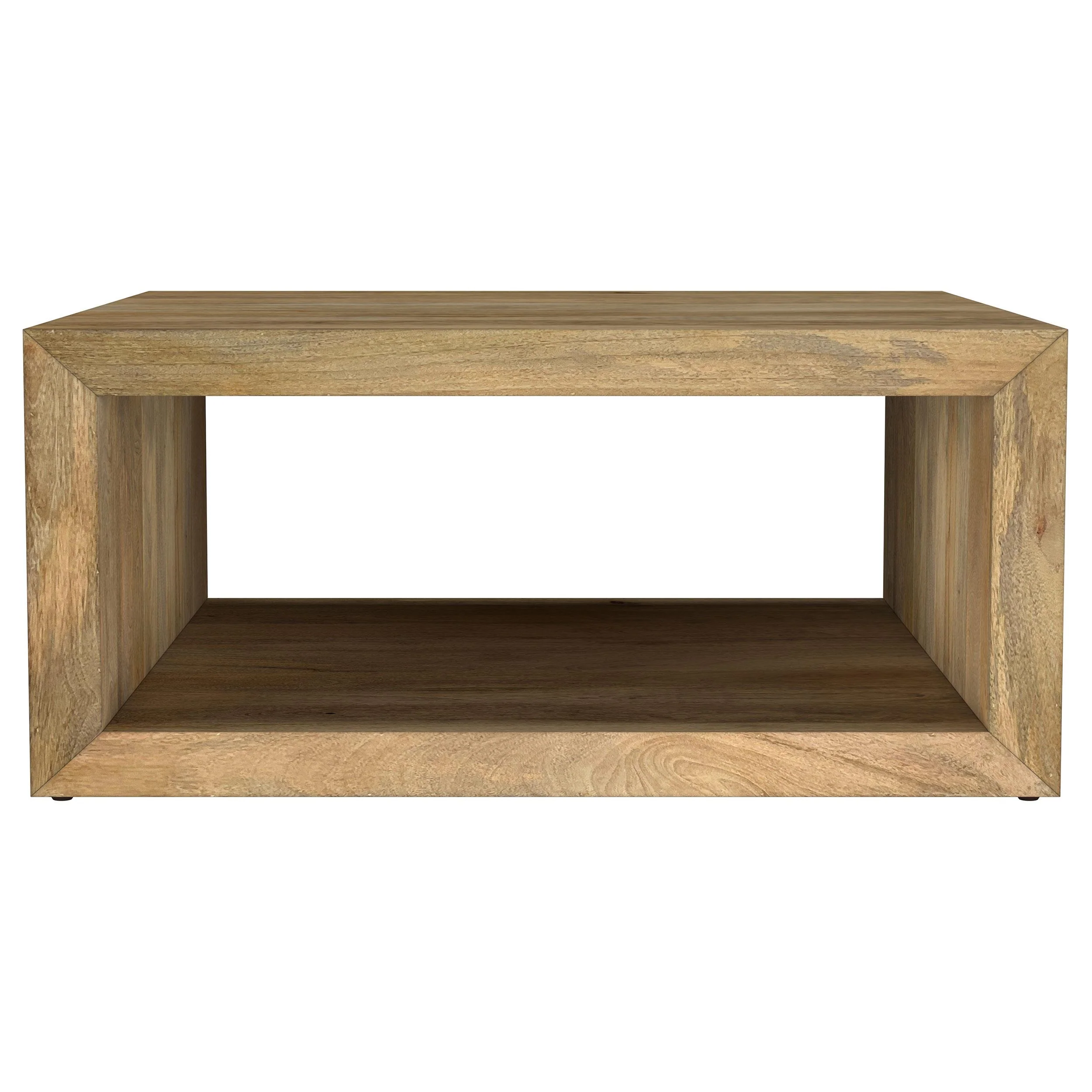 Benton Natural Square Solid Mango Wood Coffee Table - Image 3