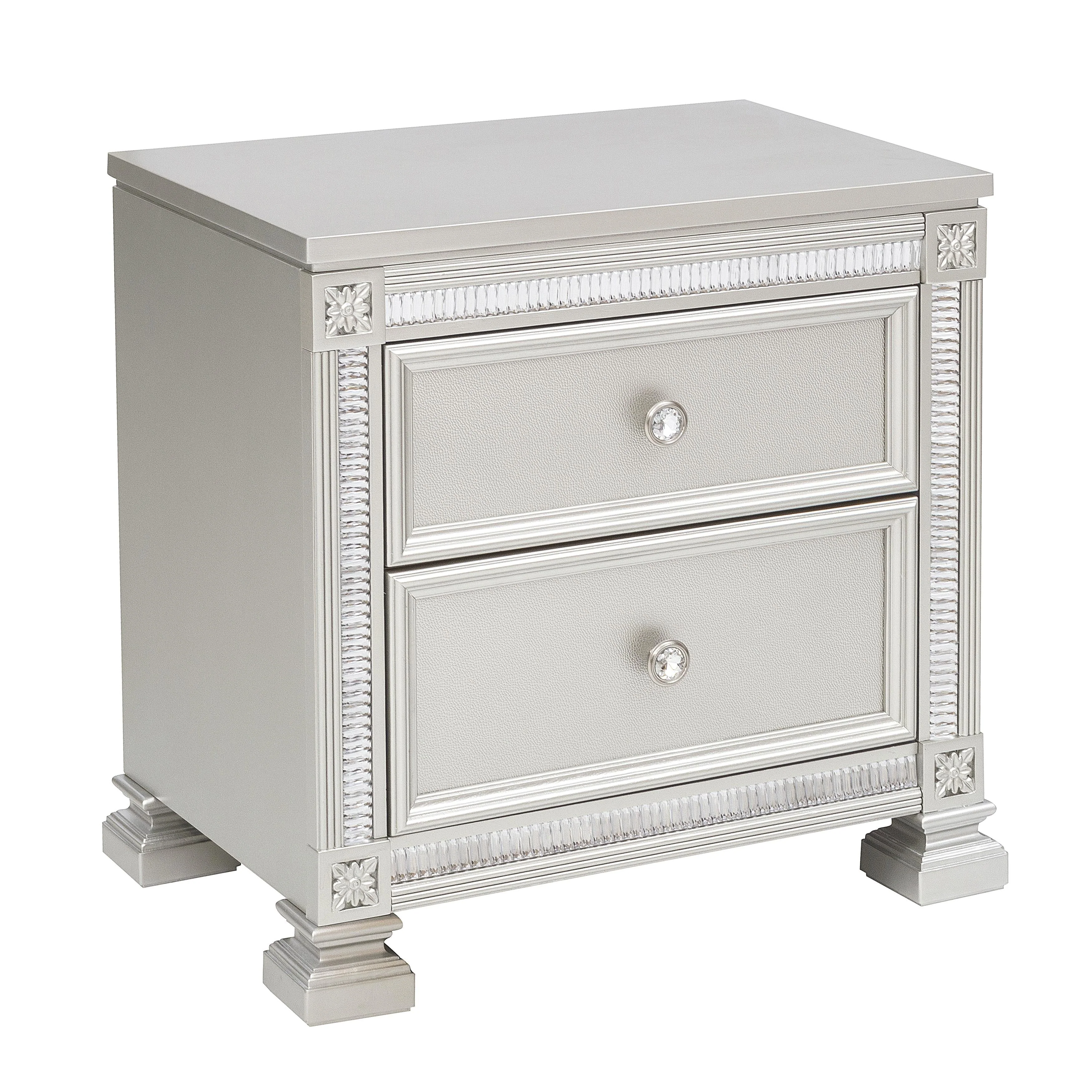 Bevelle Silver Nightstand - Image 2