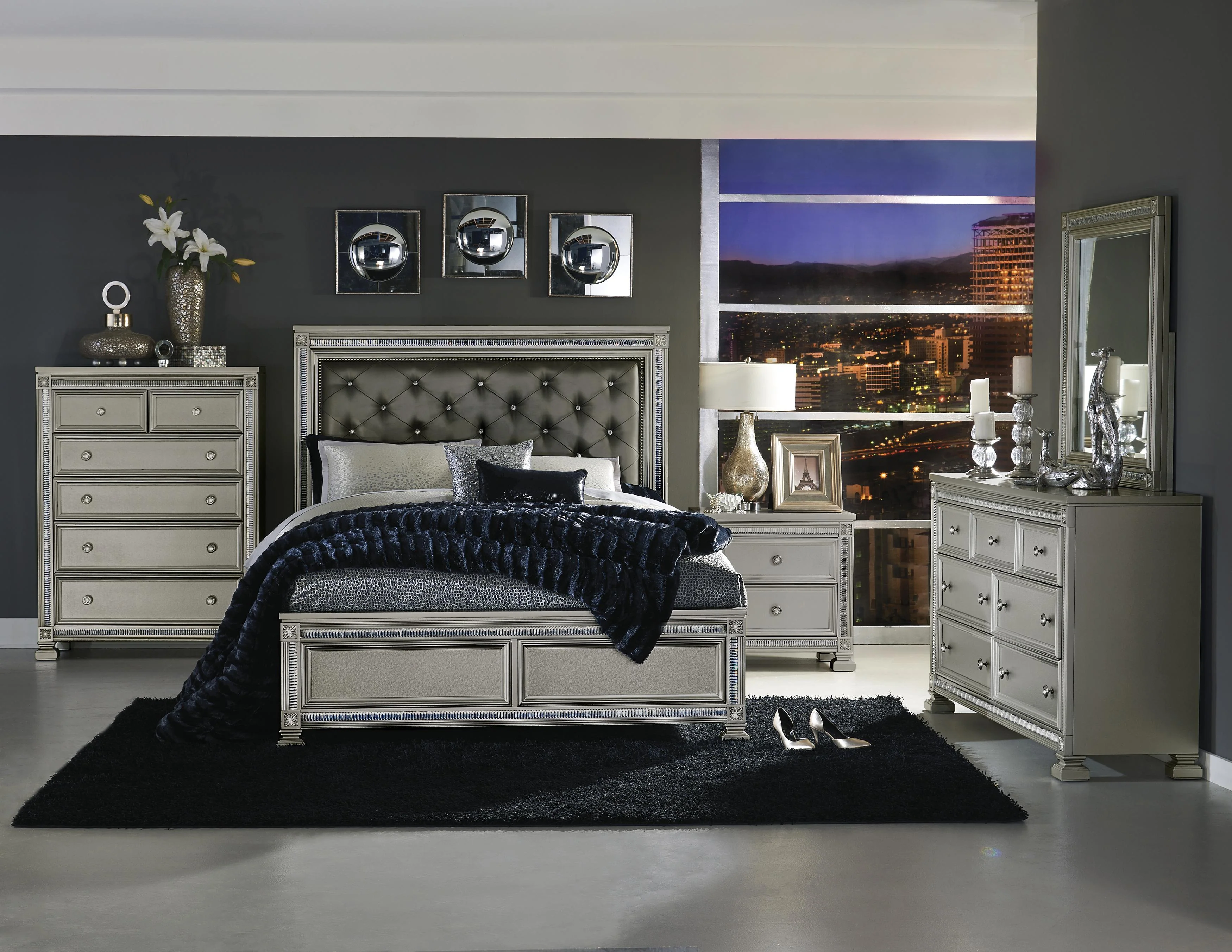 Bevelle Silver Nightstand - Image 7