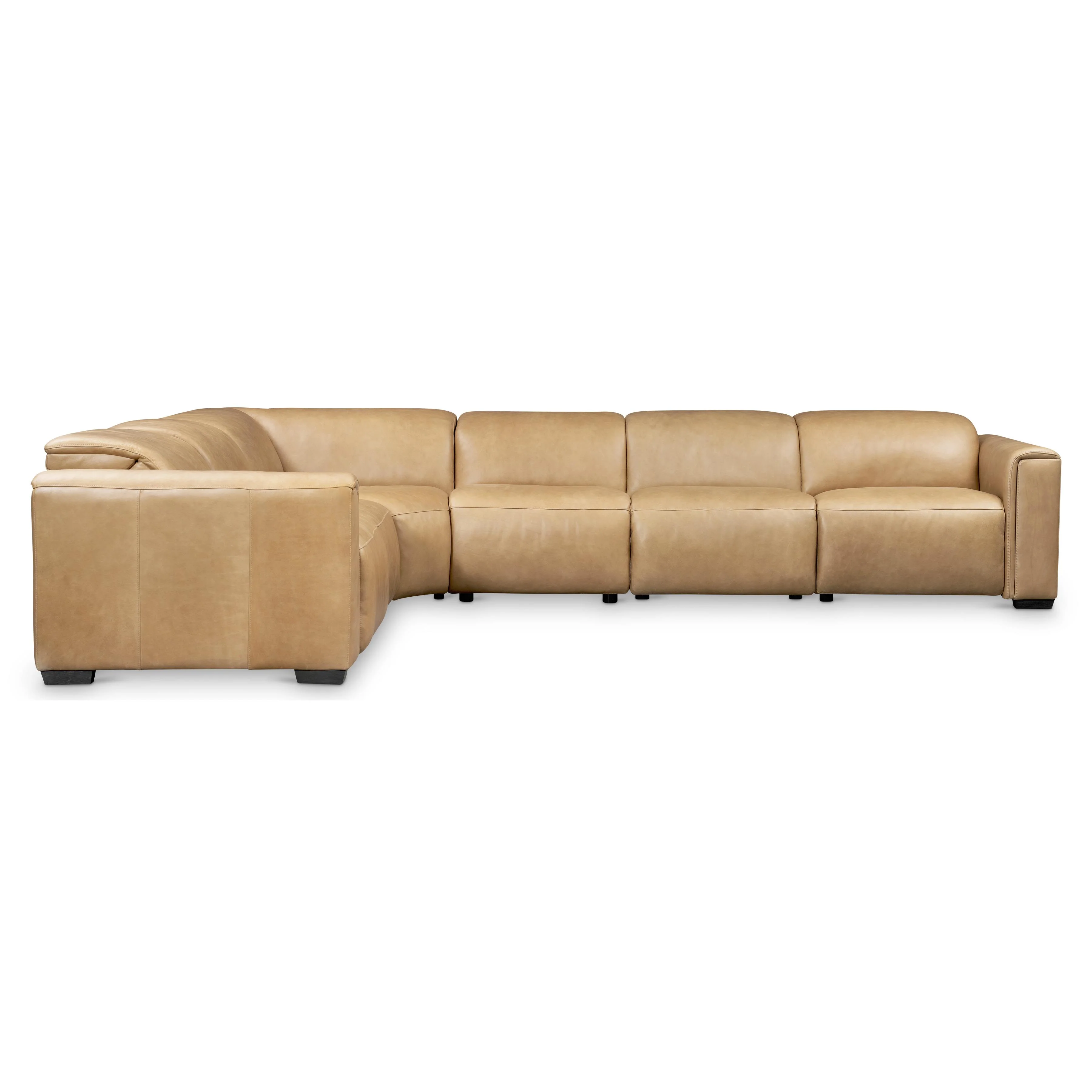 Billings Beige/Tan Leather Power Motion Sectional - Image 3