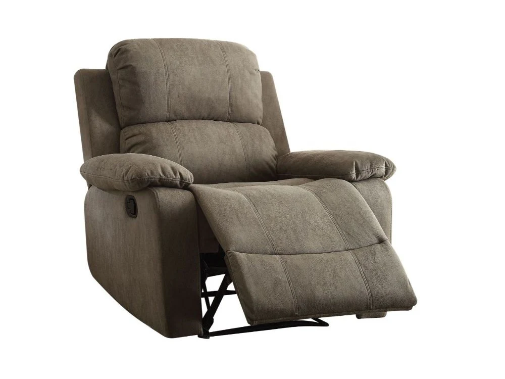 Bina Gray Polished Microfiber Recliner (Motion)