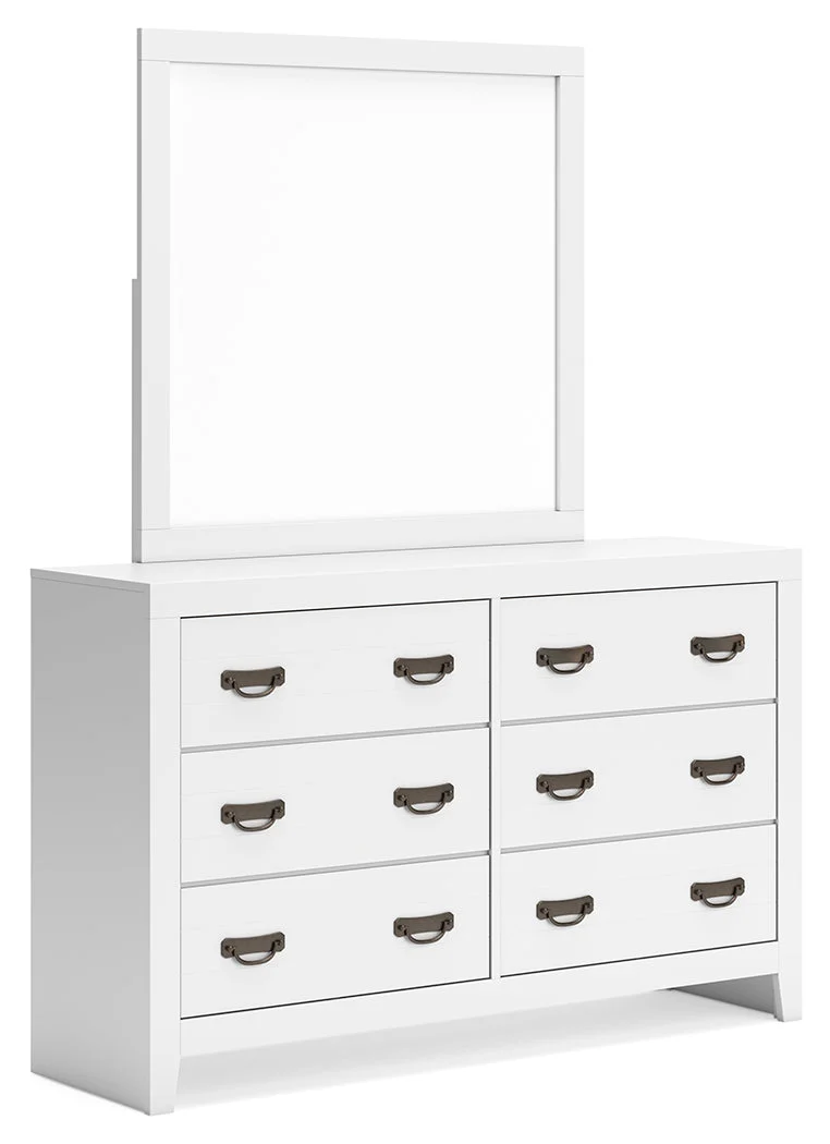 Binterglen White Twin Panel Bedroom Set with Dresser, Mirror, Chest and 2 Nightstands (Online Special Price) - Image 3