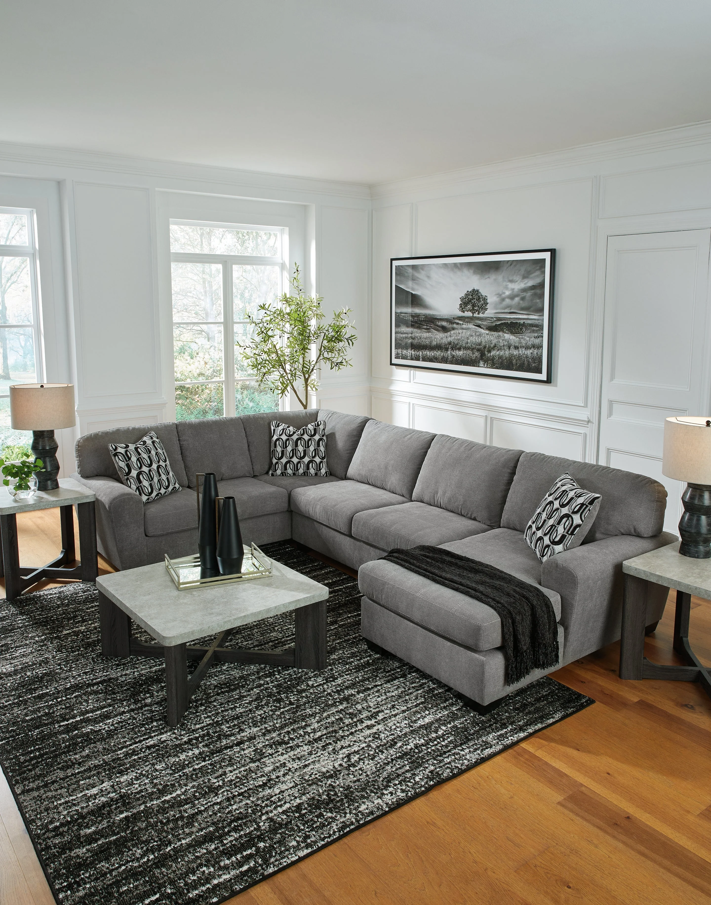Birkdale Court Gray 3-Piece Sectional with RAF Chaise (Online Special Price) - Image 3