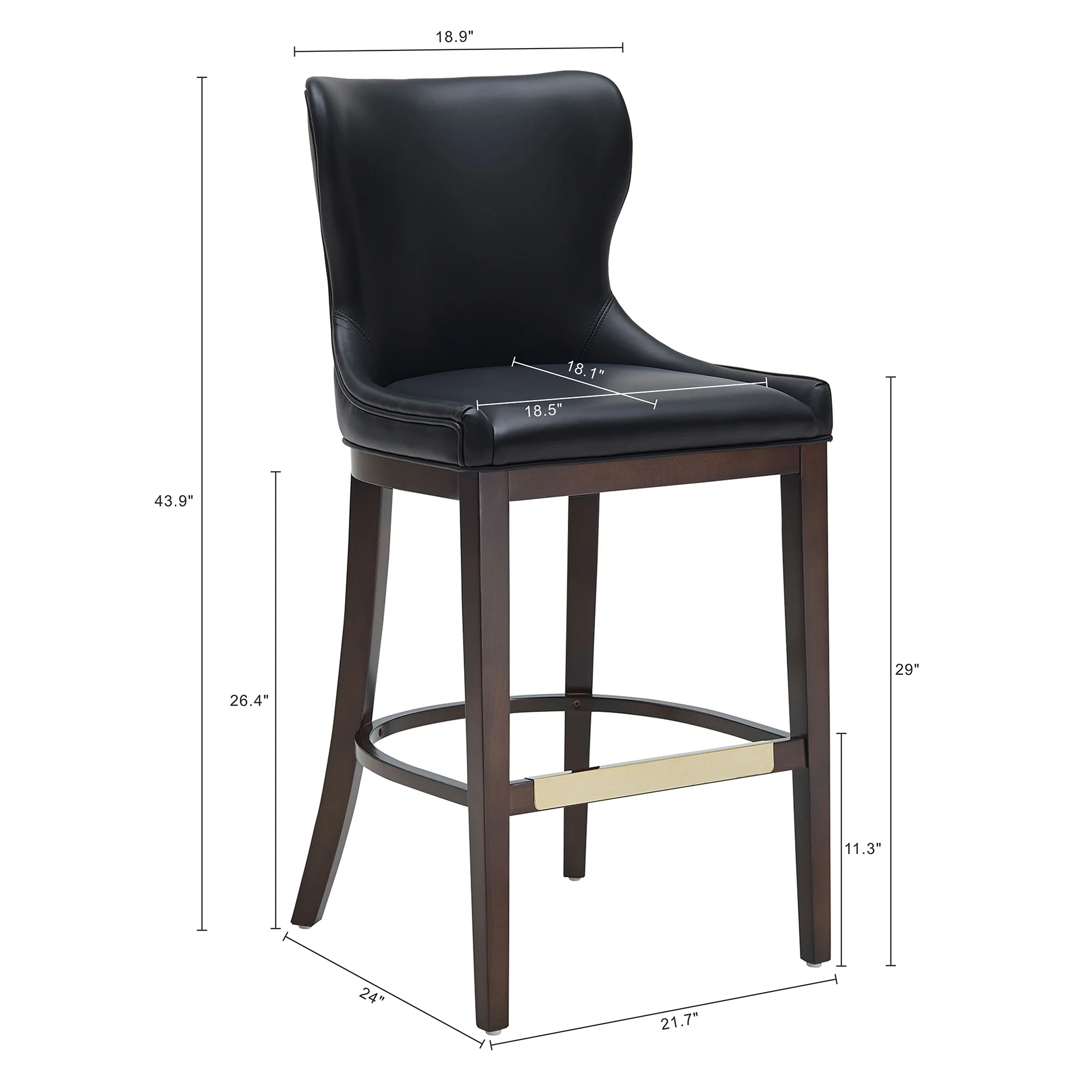 Blair Barstool in Black (set of 3) - Image 3