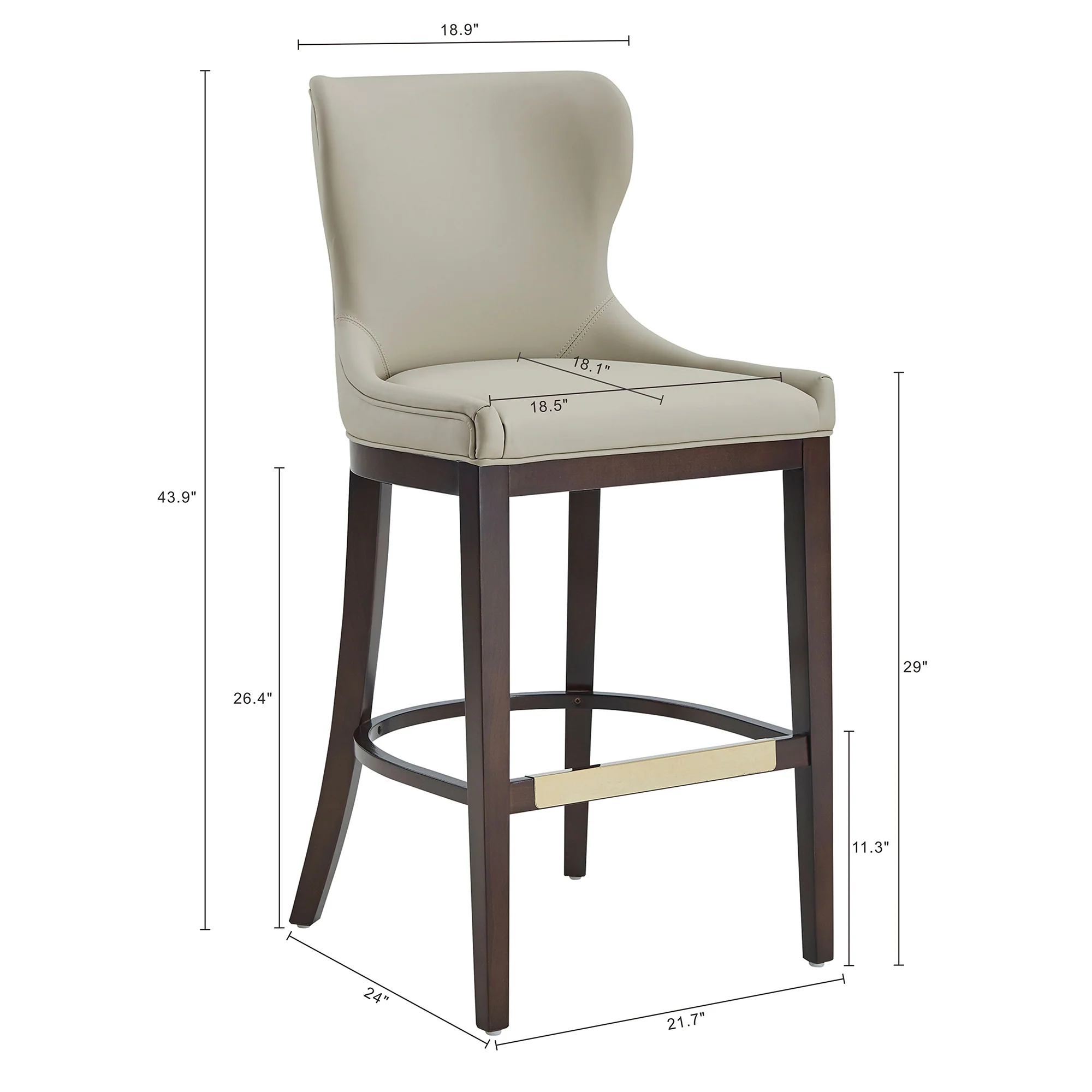 Blair Barstool in Stone (set of 2) - Image 3