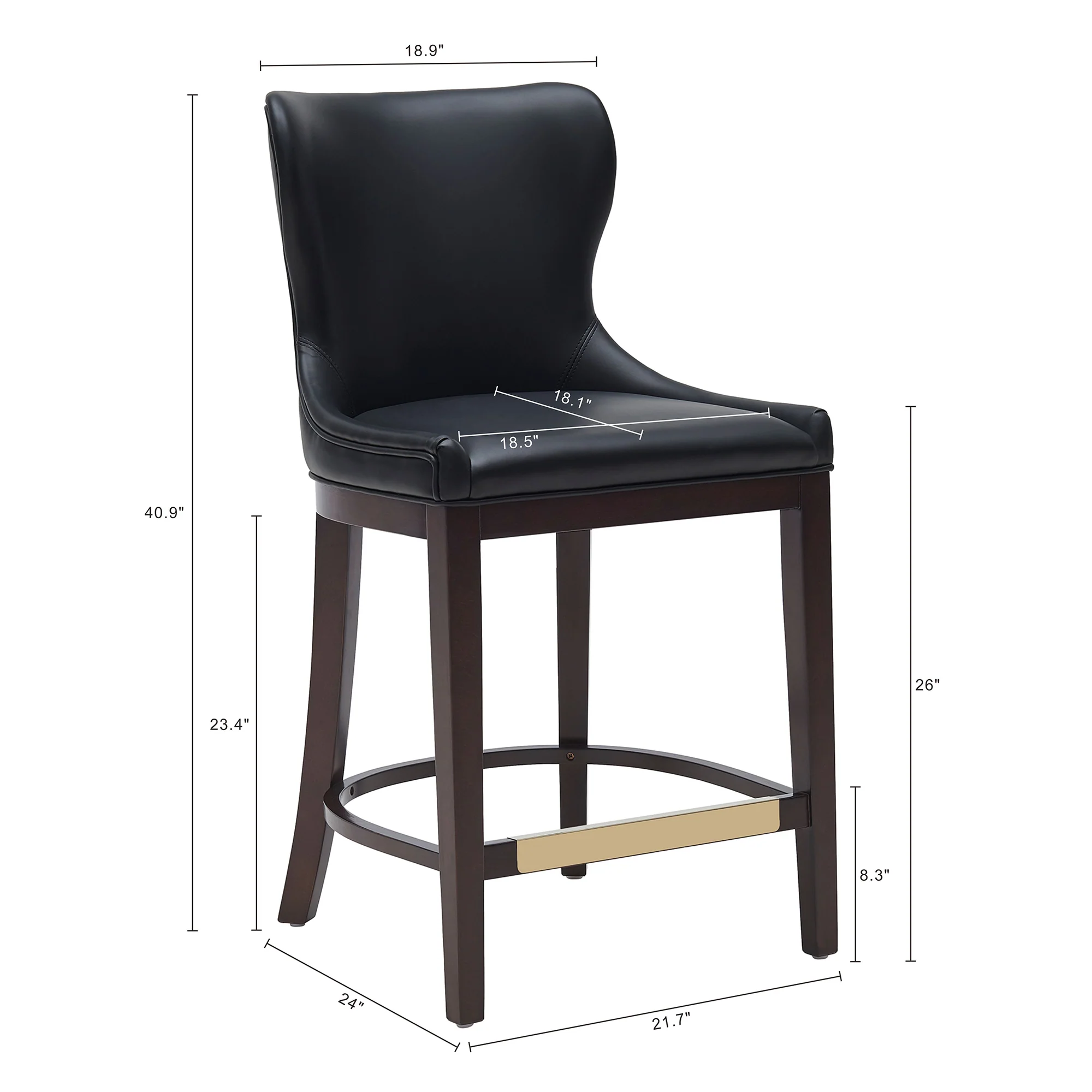 Blair Counter Stool in Black (set of 3) - Image 3