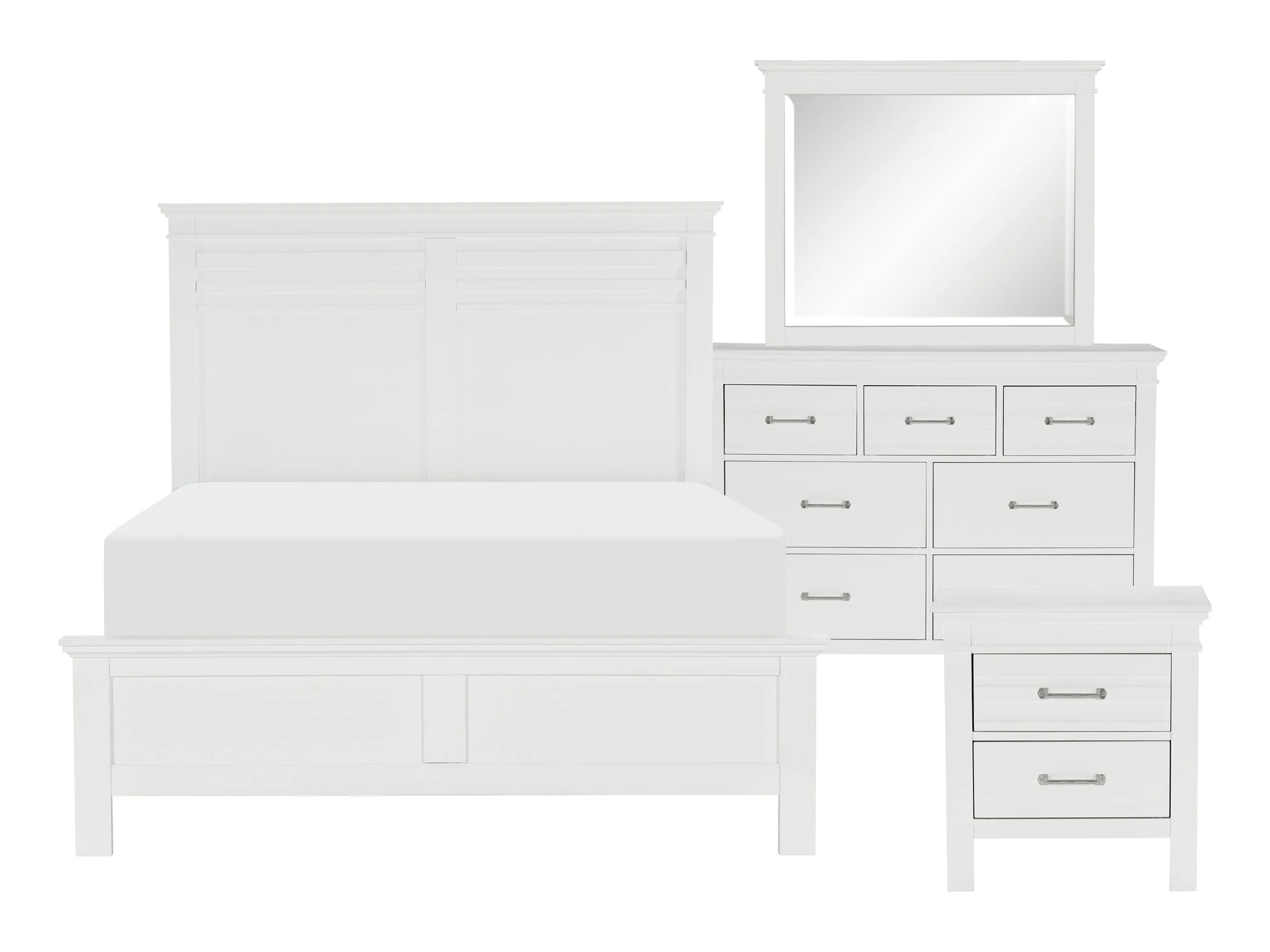 Blaire Farm White 4-piece Queen Bedroom Set