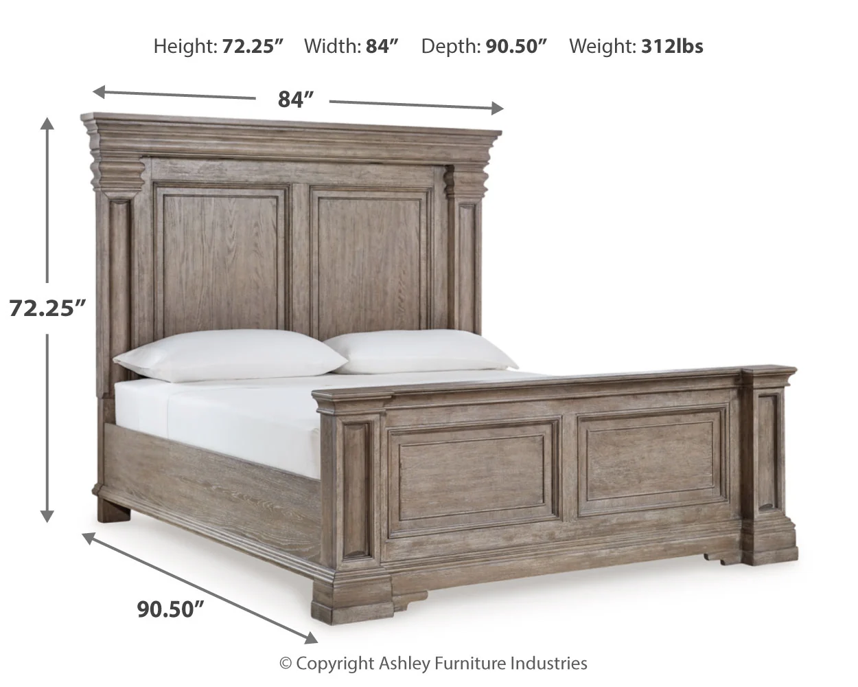 Blairhurst Light Grayish Brown Cal. King Panel Bedroom Set with Dresser, Chest and 2 Nightstands - Image 12